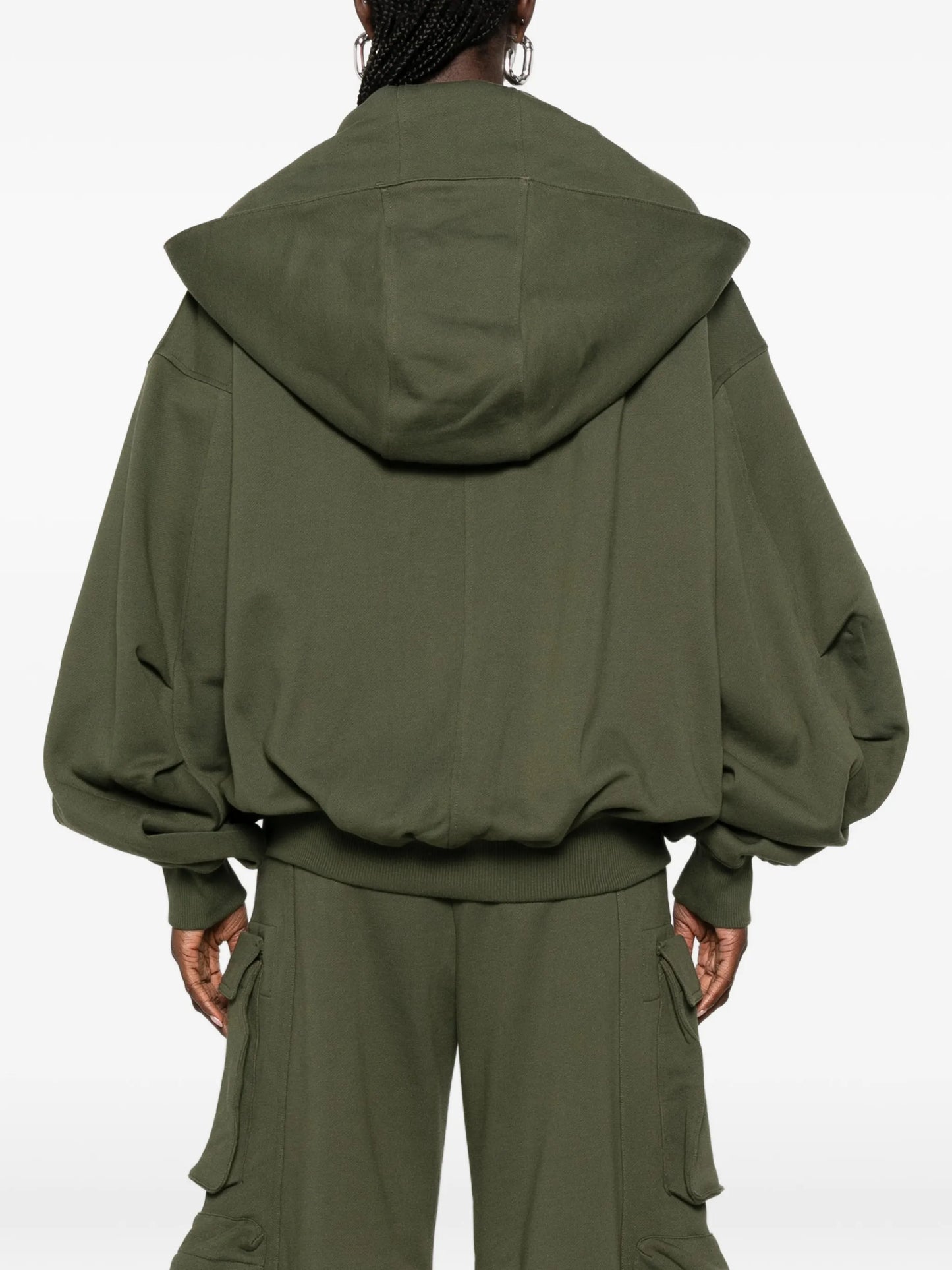 logo-embroidered zip-up hoodie