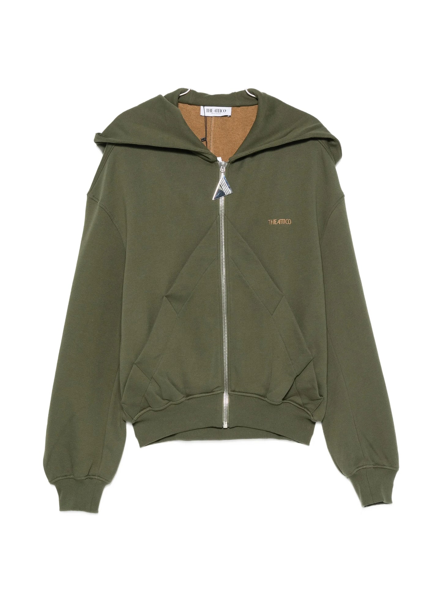 logo-embroidered zip-up hoodie