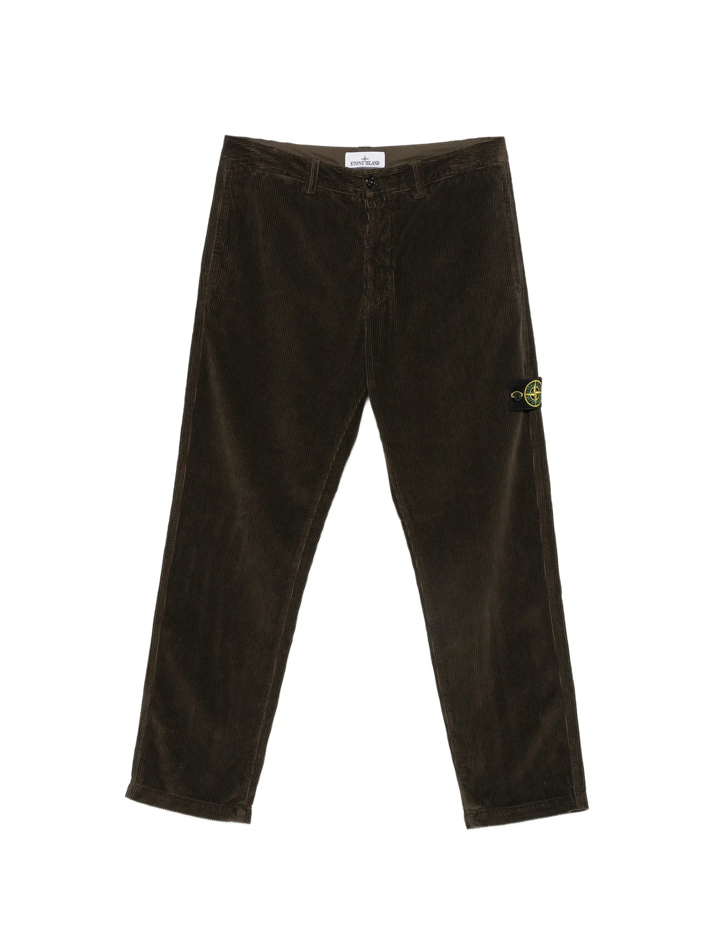 Compass-motif corduroy trousers
