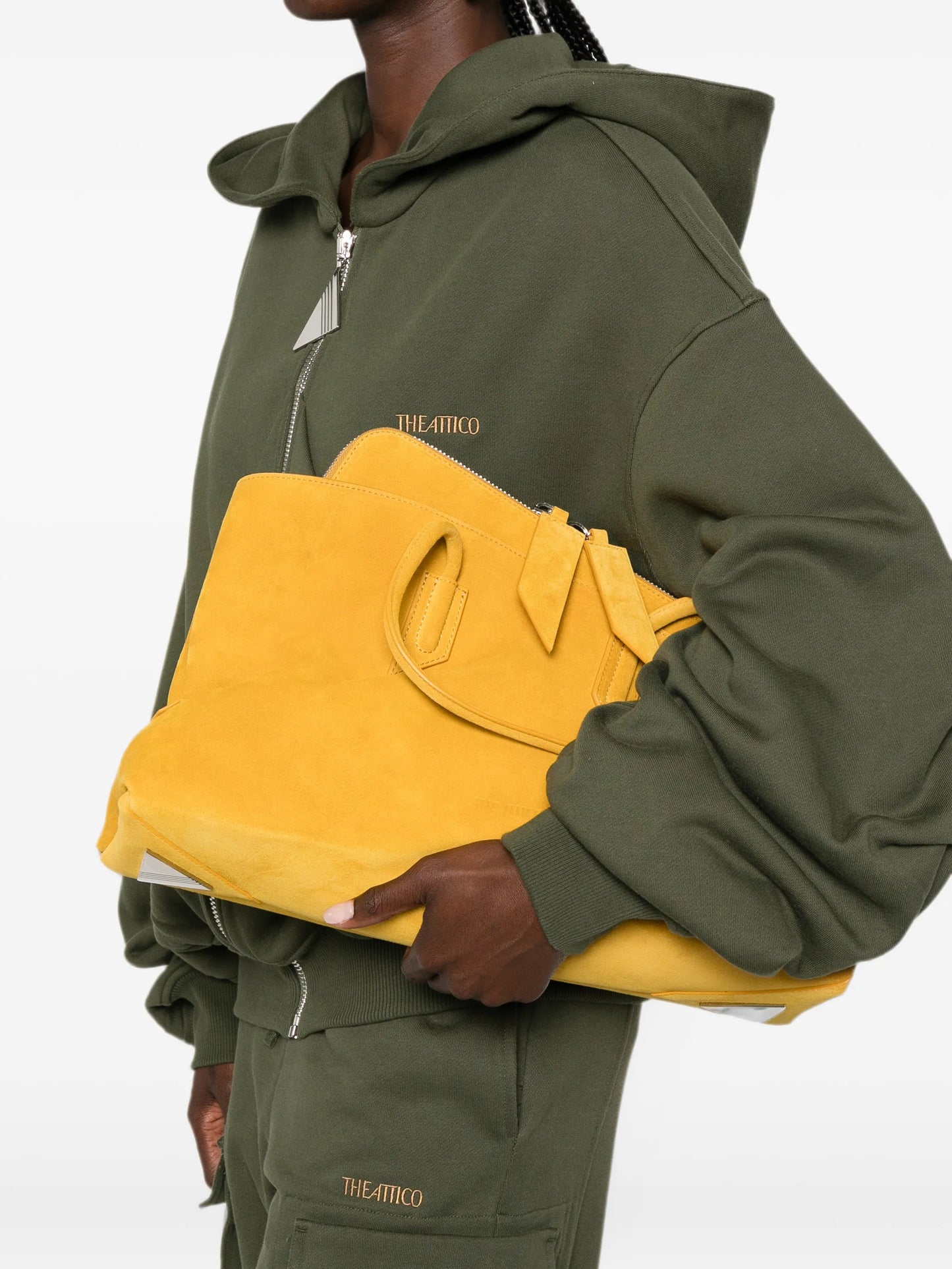 medium La Passeggiata suede geometric-frame tote bag