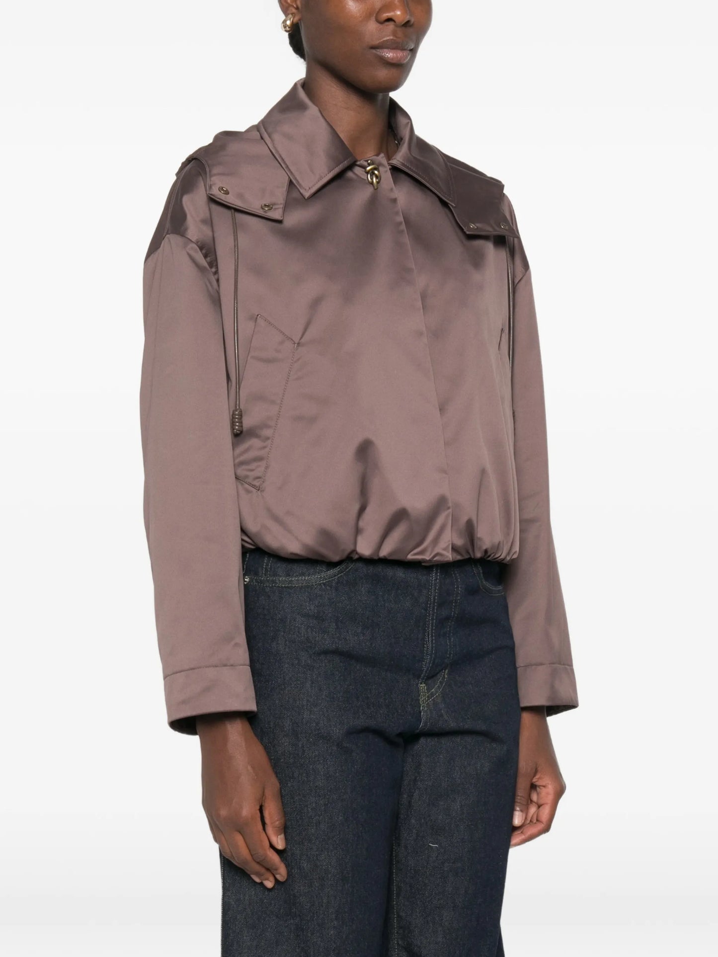 hooded satin jacket