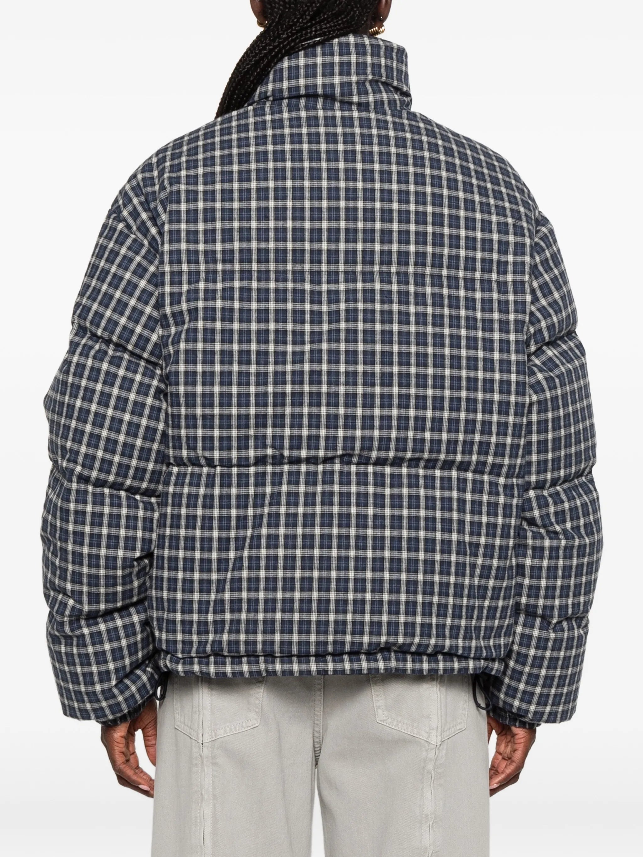 reversible flannel down jacket