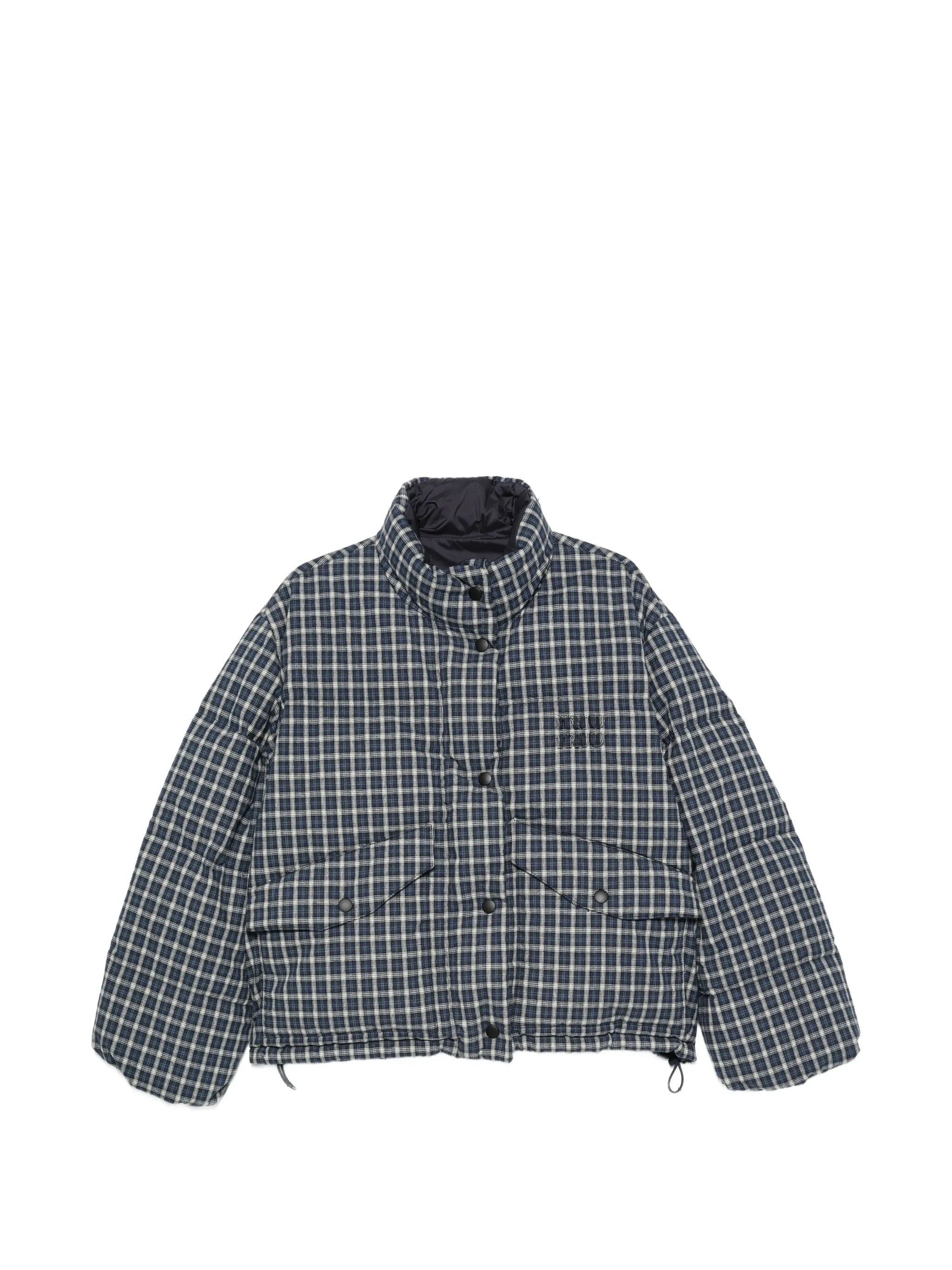 reversible flannel down jacket