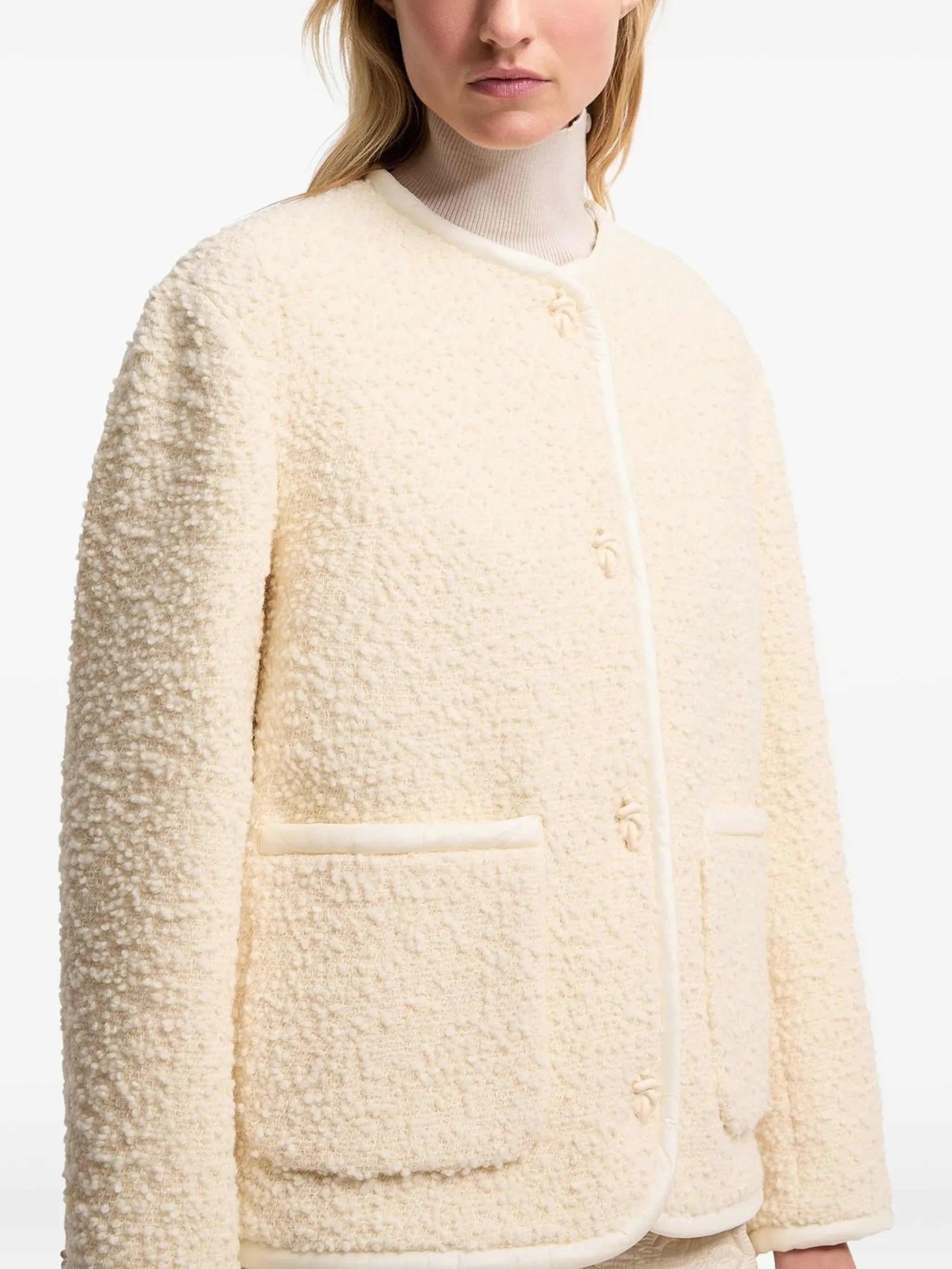 Hylesine 3-in-1 wool & cotton blend short down jacket