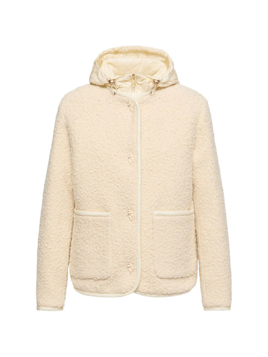 Hylesine 3-in-1 wool & cotton blend short down jacket