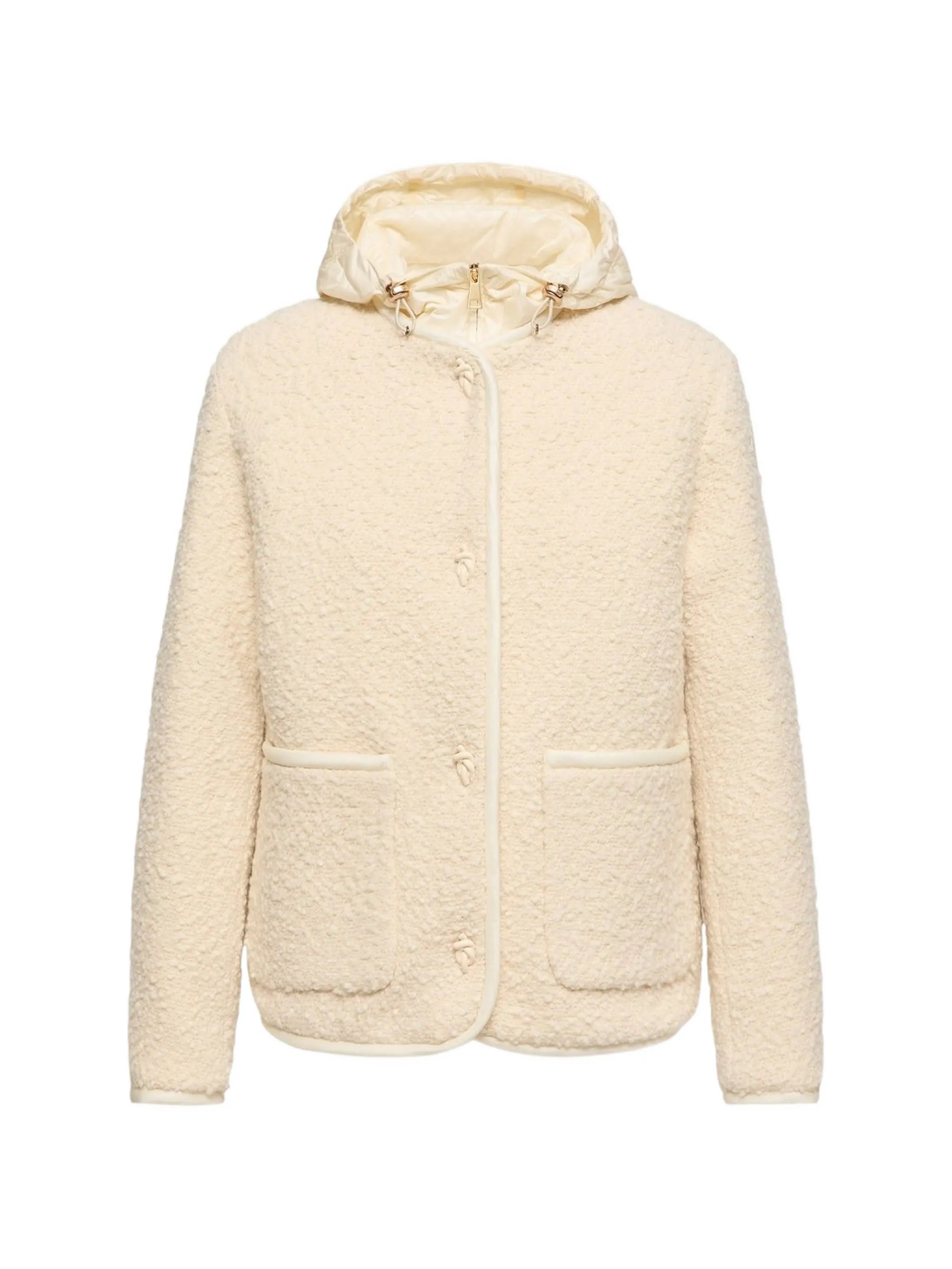 Hylesine 3-in-1 wool & cotton blend short down jacket