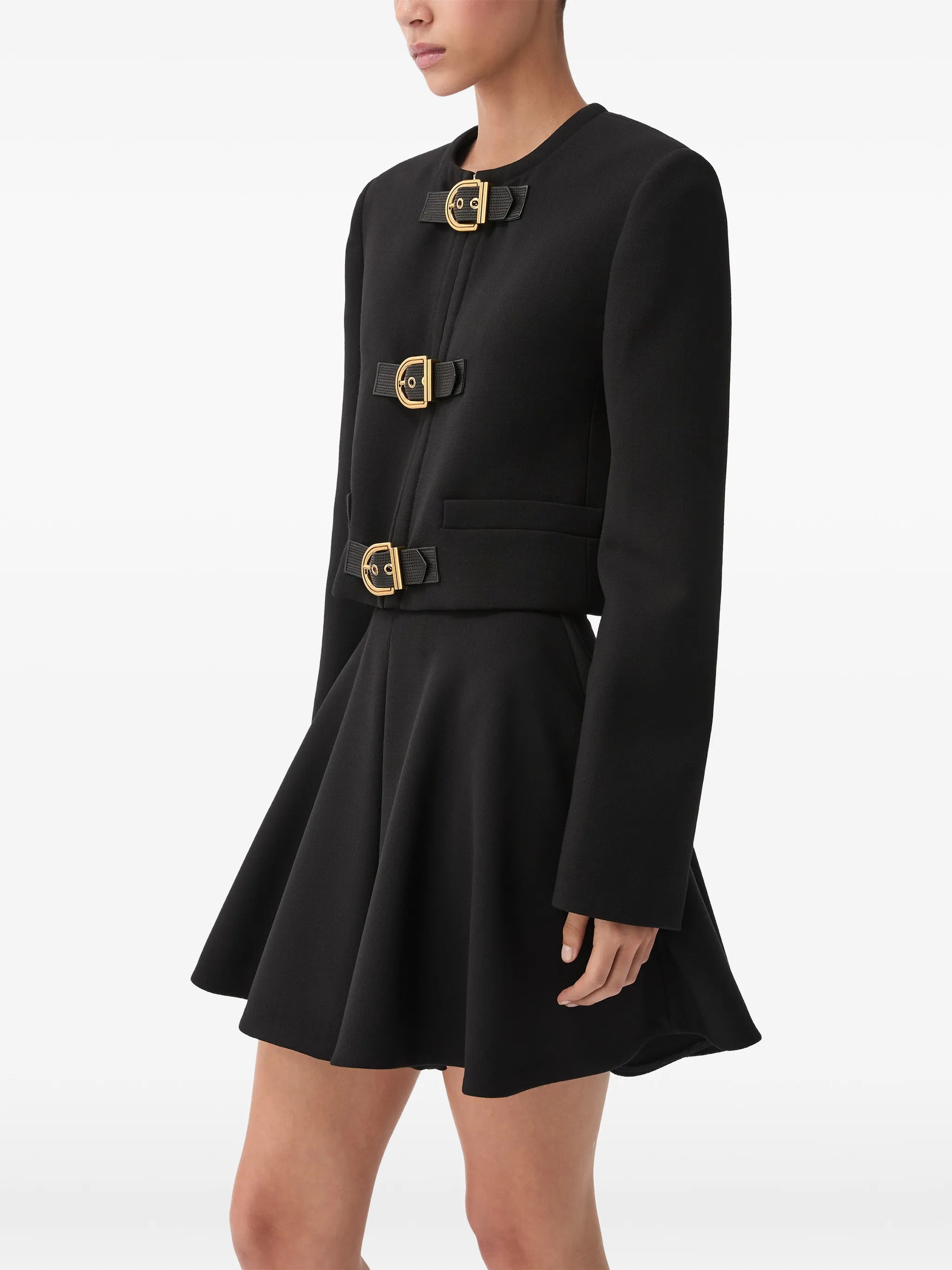 Natté wool mini skirt