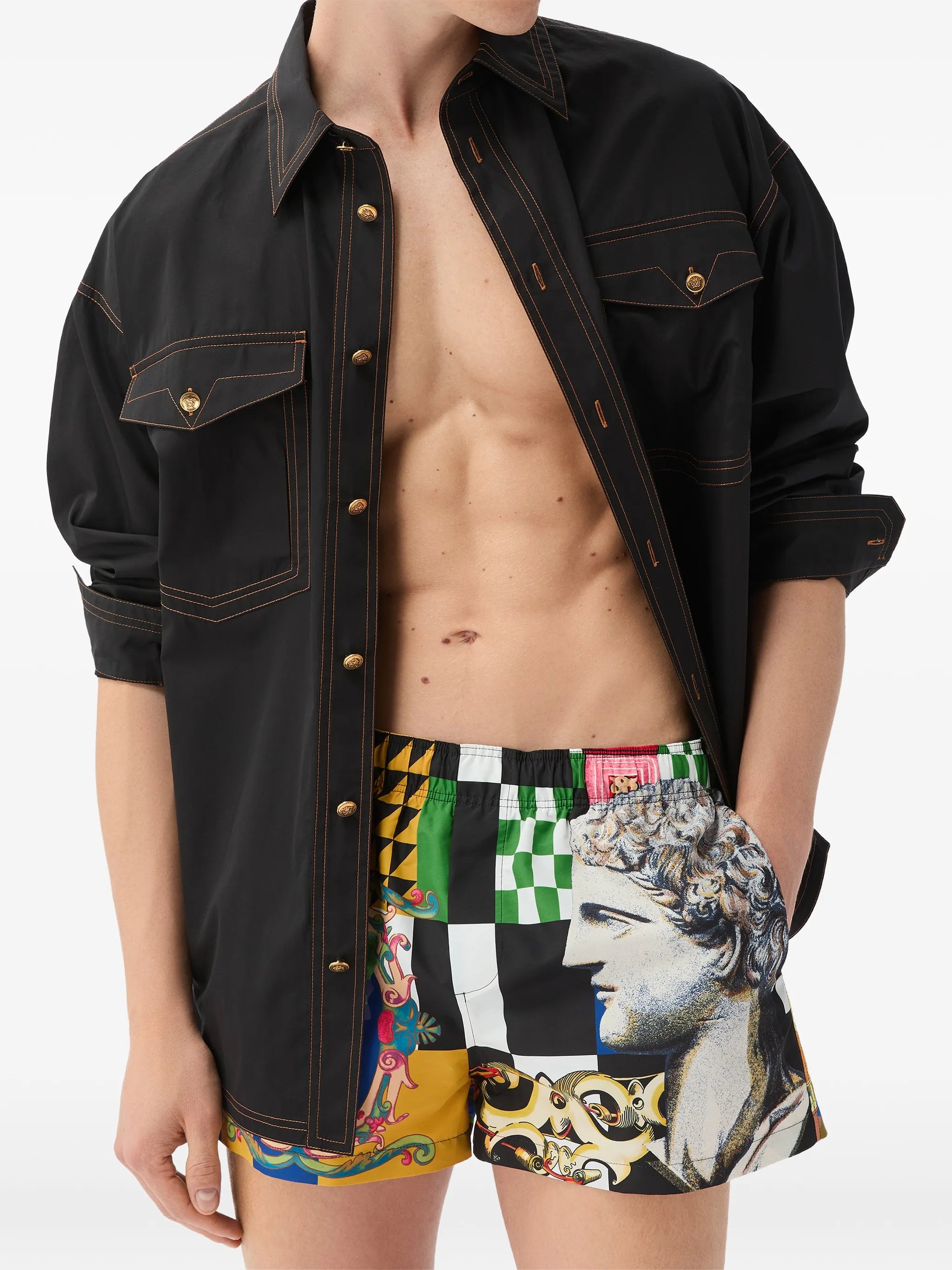 printed swim shorts