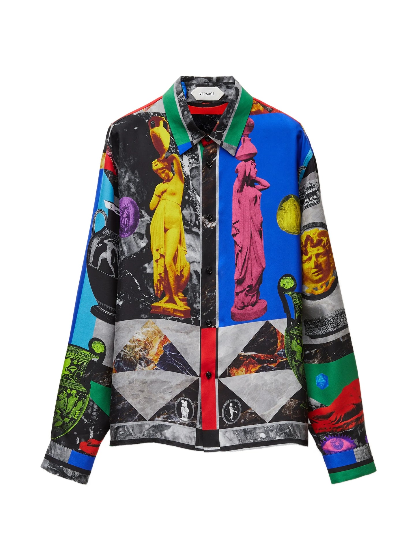 printed silk twill regular shirt
