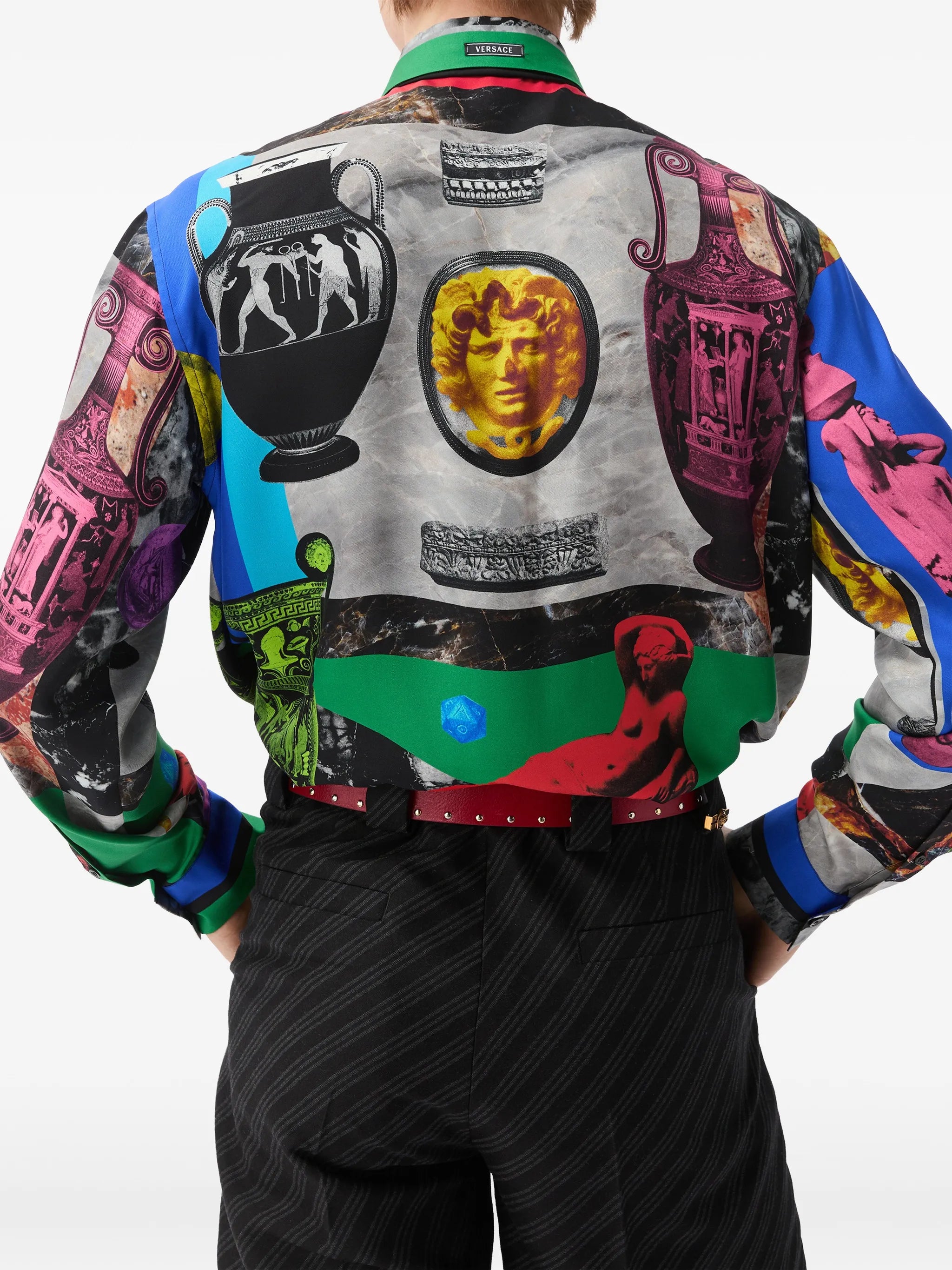 printed silk twill regular shirt