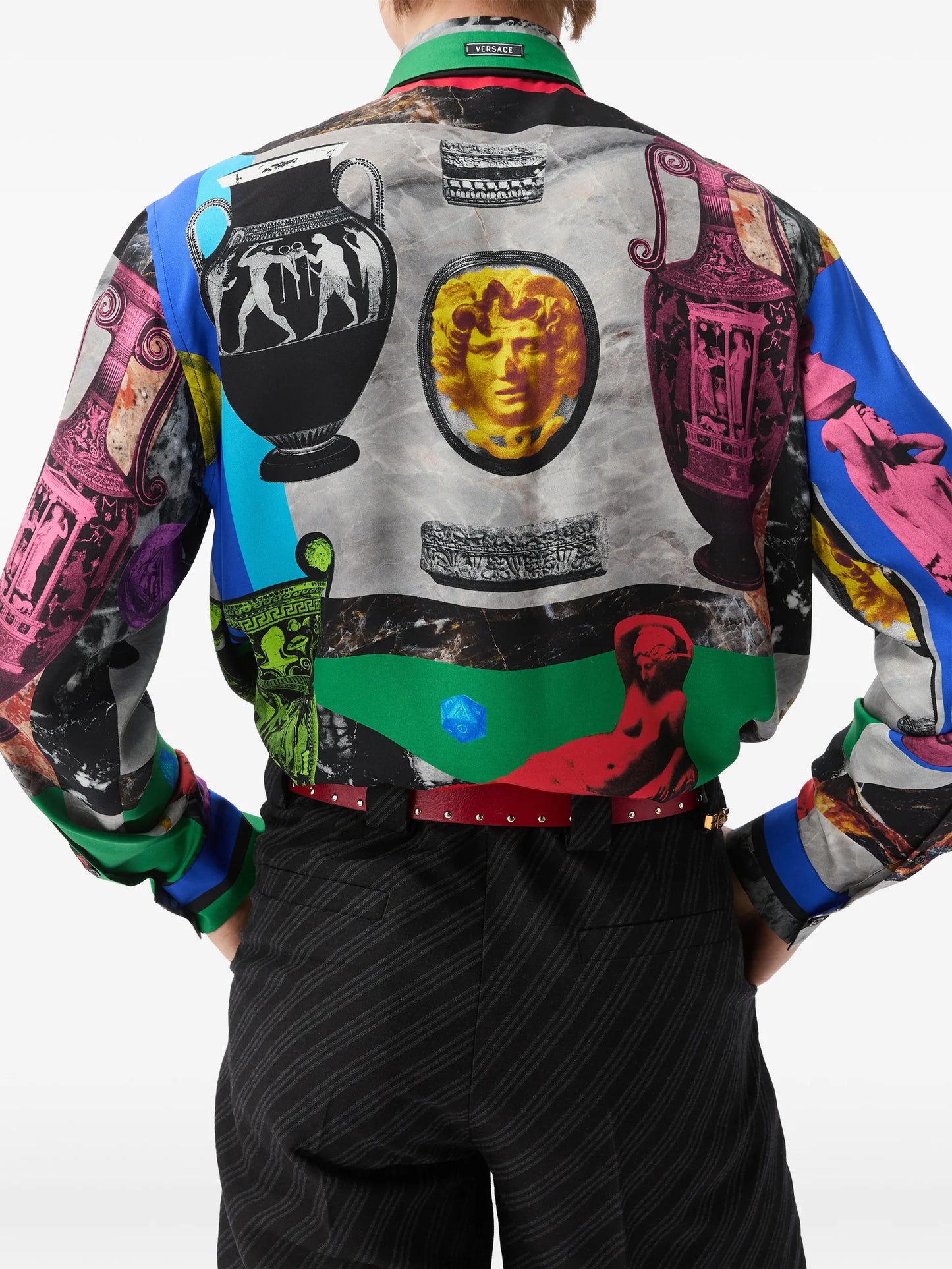printed silk twill regular shirt