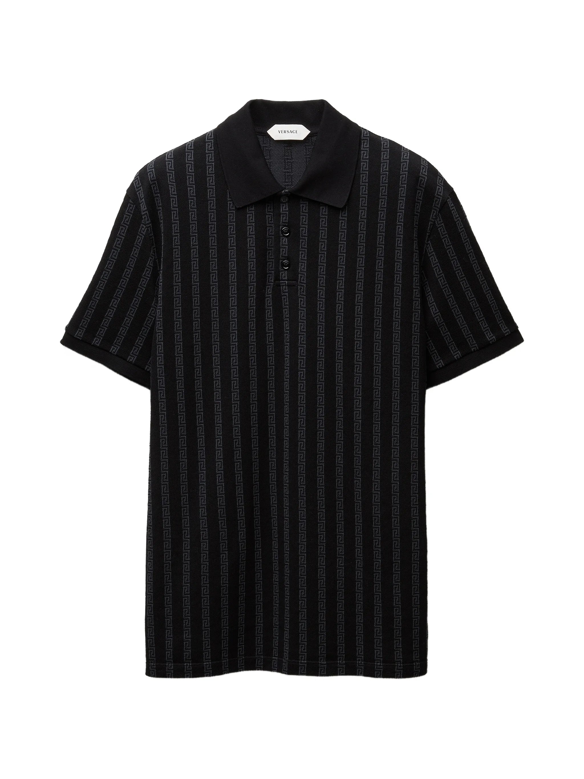 Jacquard cotton piqué polo