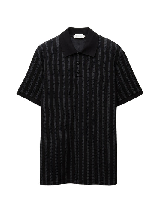 Jacquard cotton piqué polo