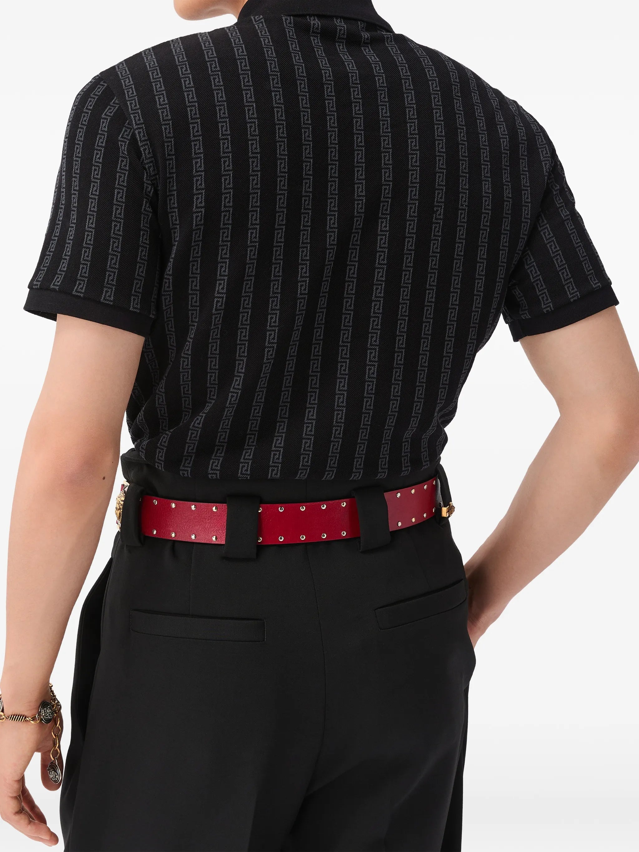 Jacquard cotton piqué polo