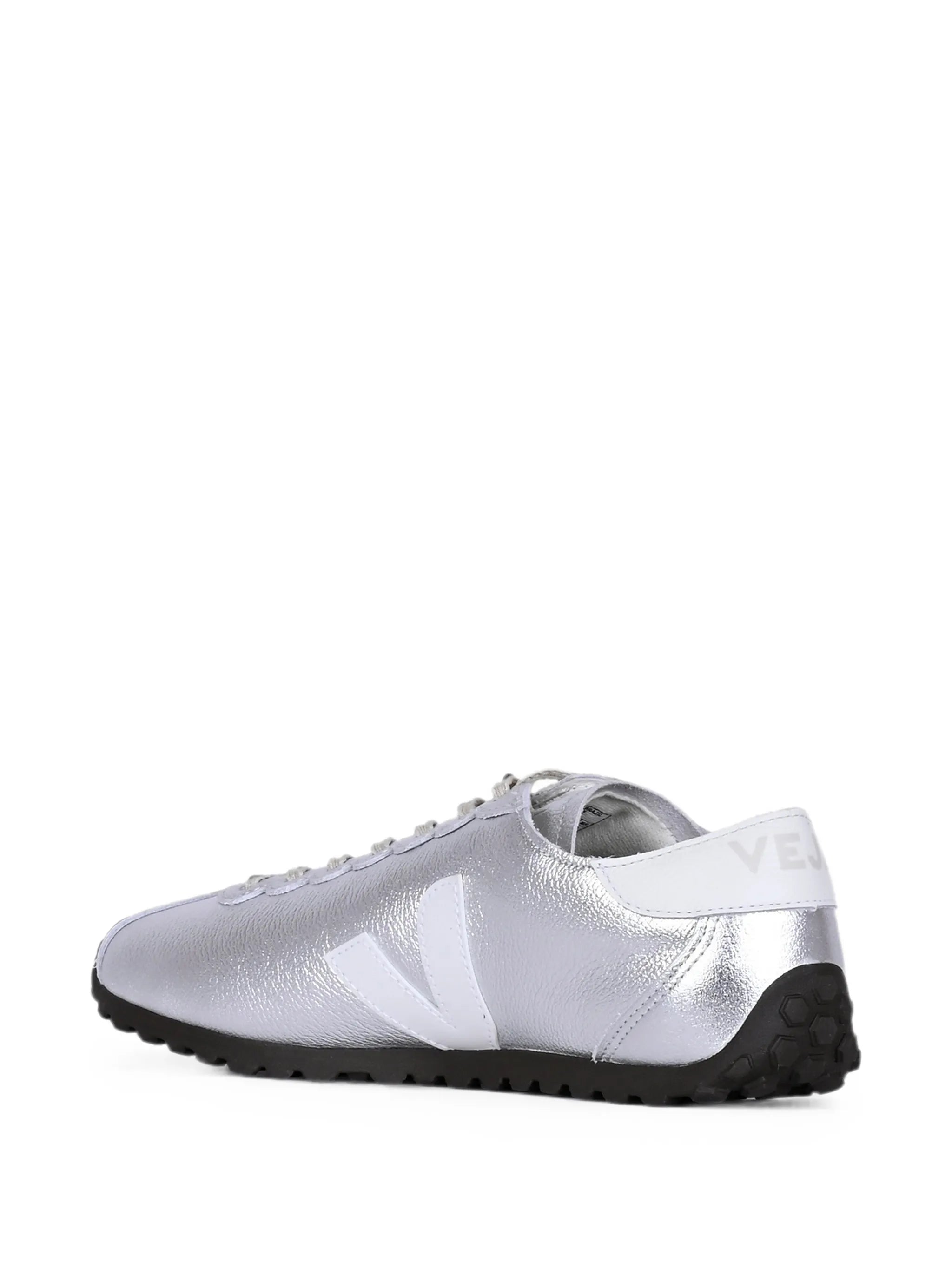 Cateyes leather silver white sneakers