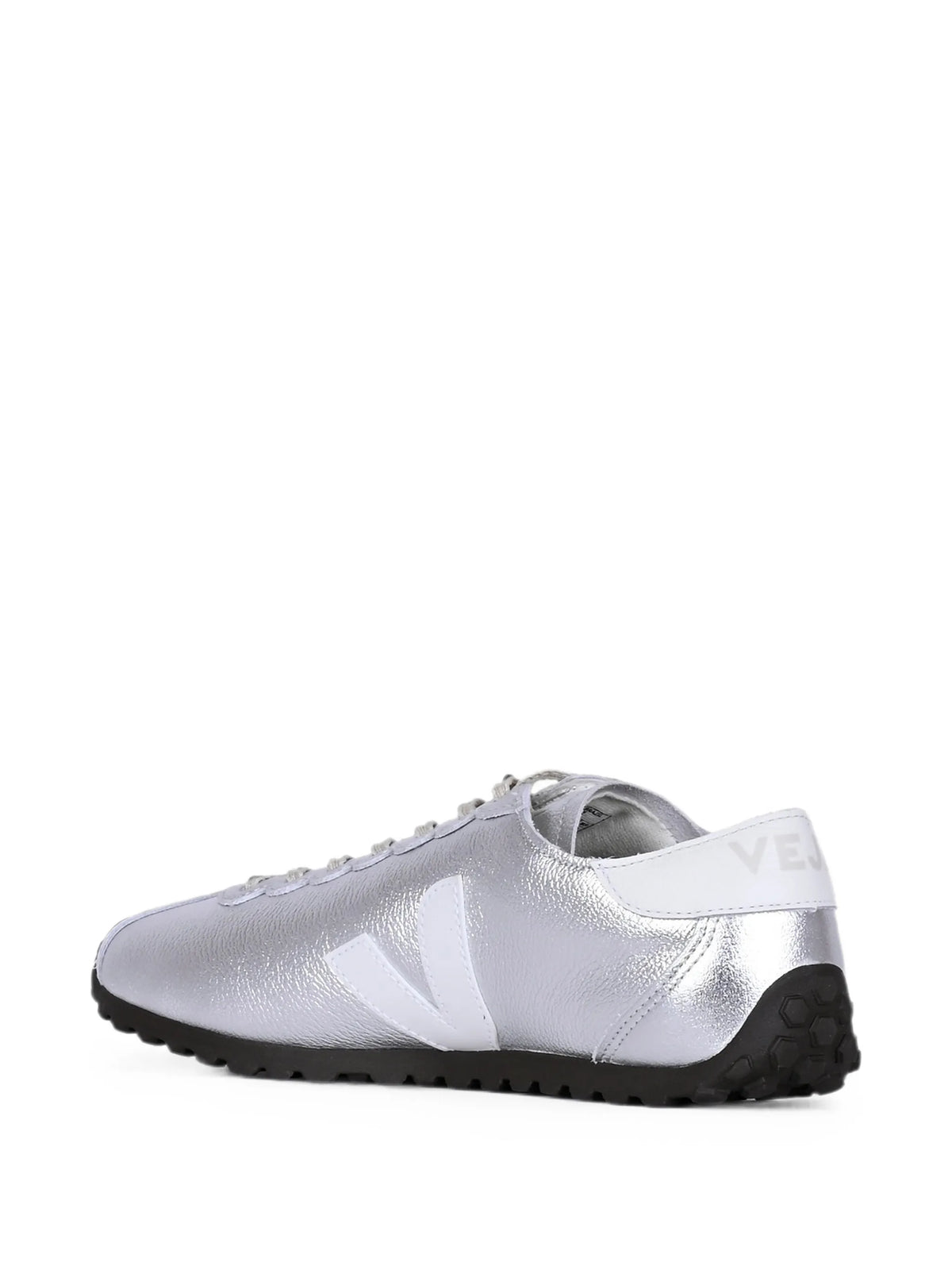 Cateyes leather silver white sneakers