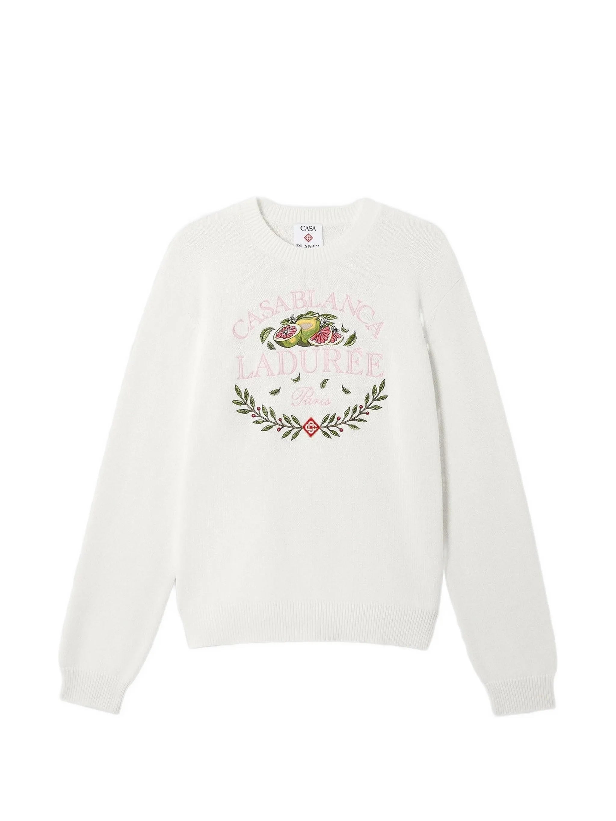 x Laduree crew-neck cotton jumper