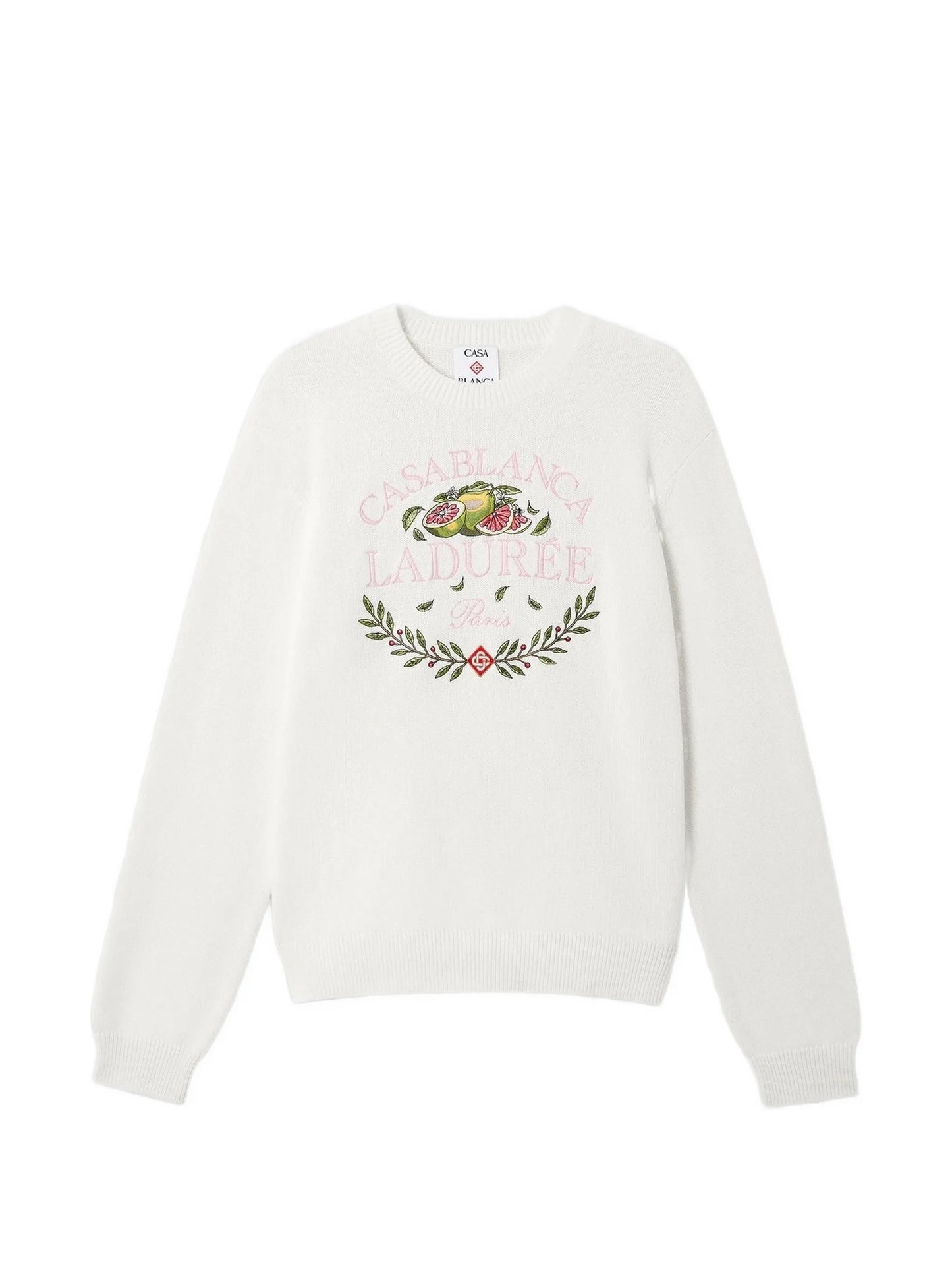 x Laduree crew-neck cotton jumper