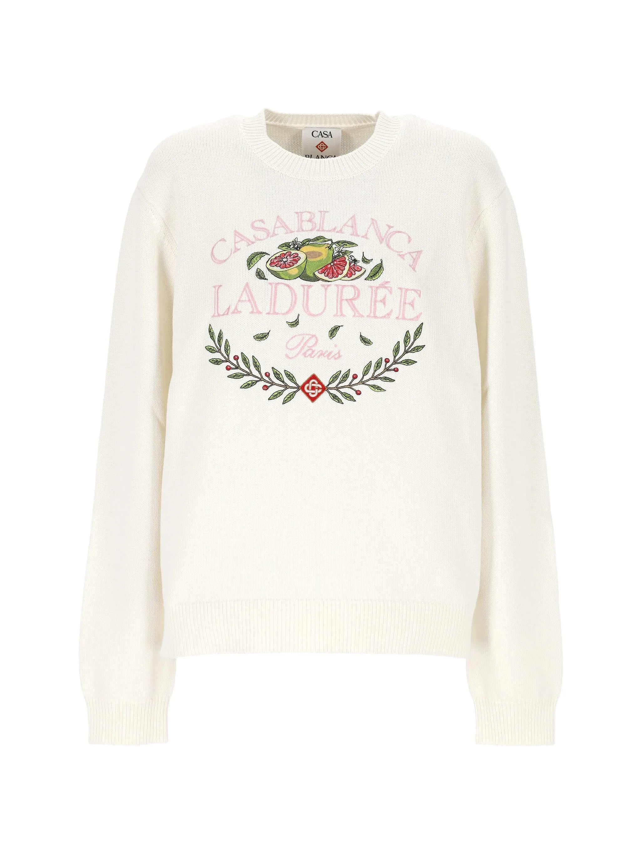 x Laduree crew-neck cotton jumper