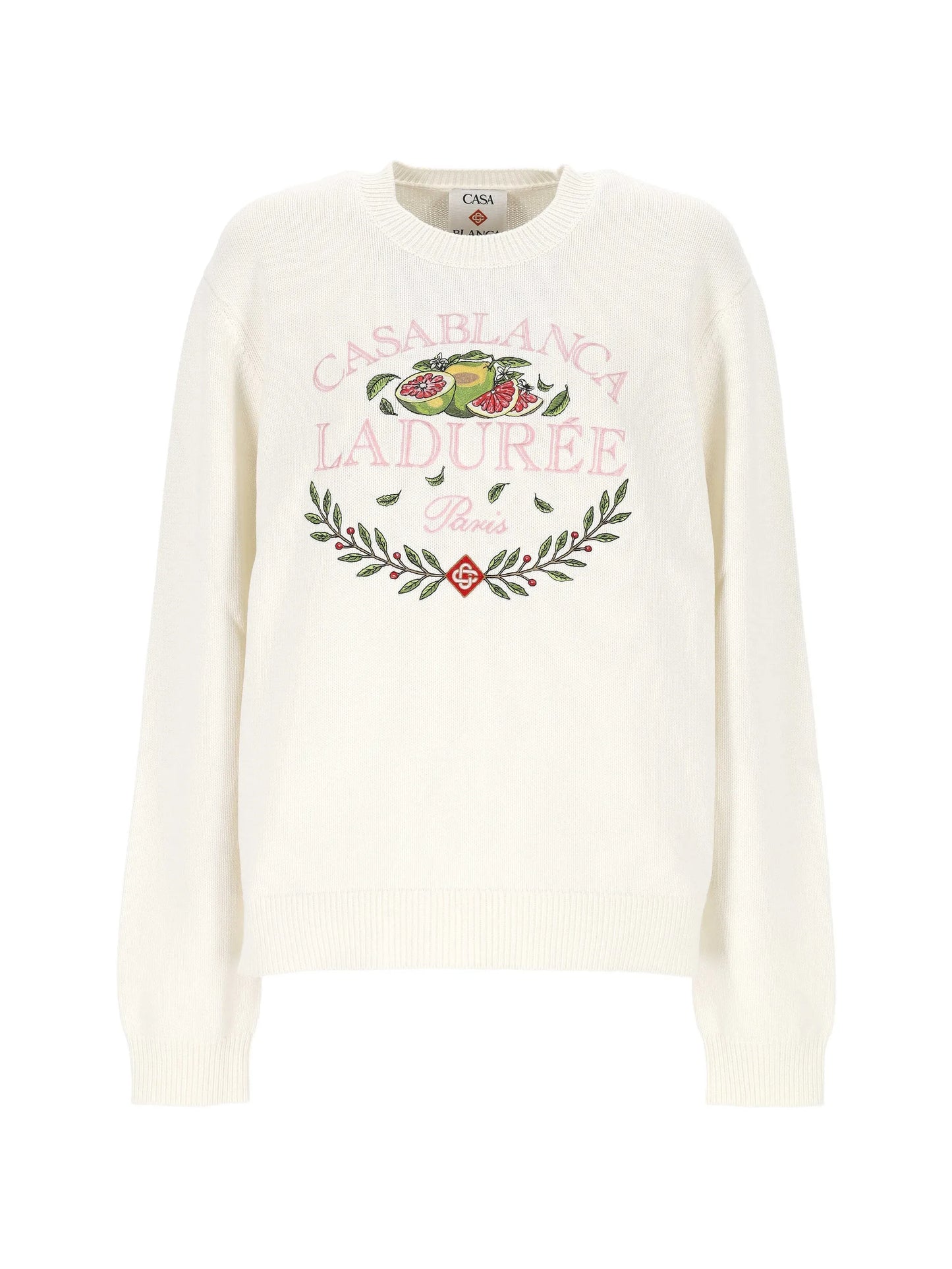x Laduree crew-neck cotton jumper