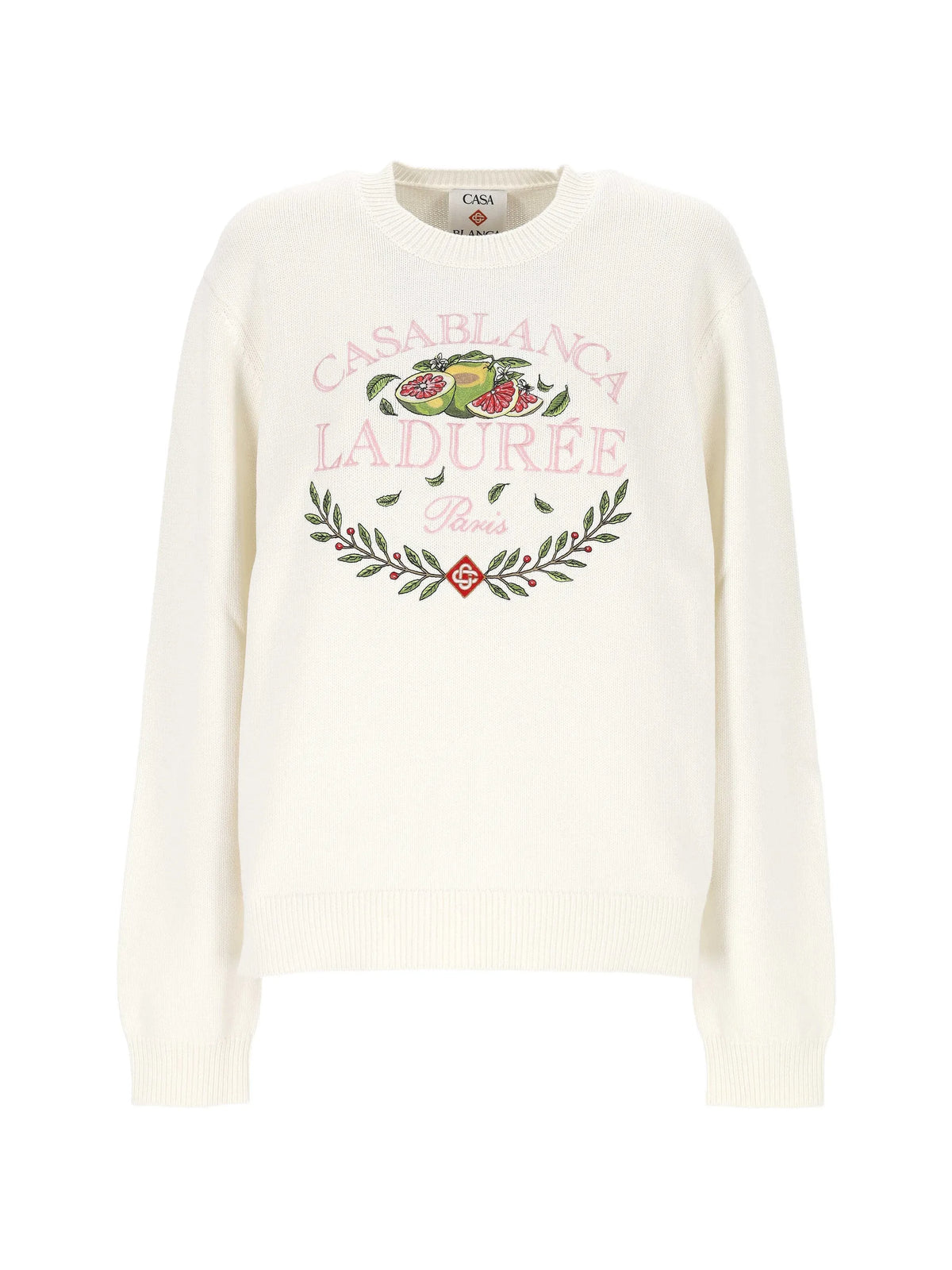 x Laduree intarsia-knit sweater