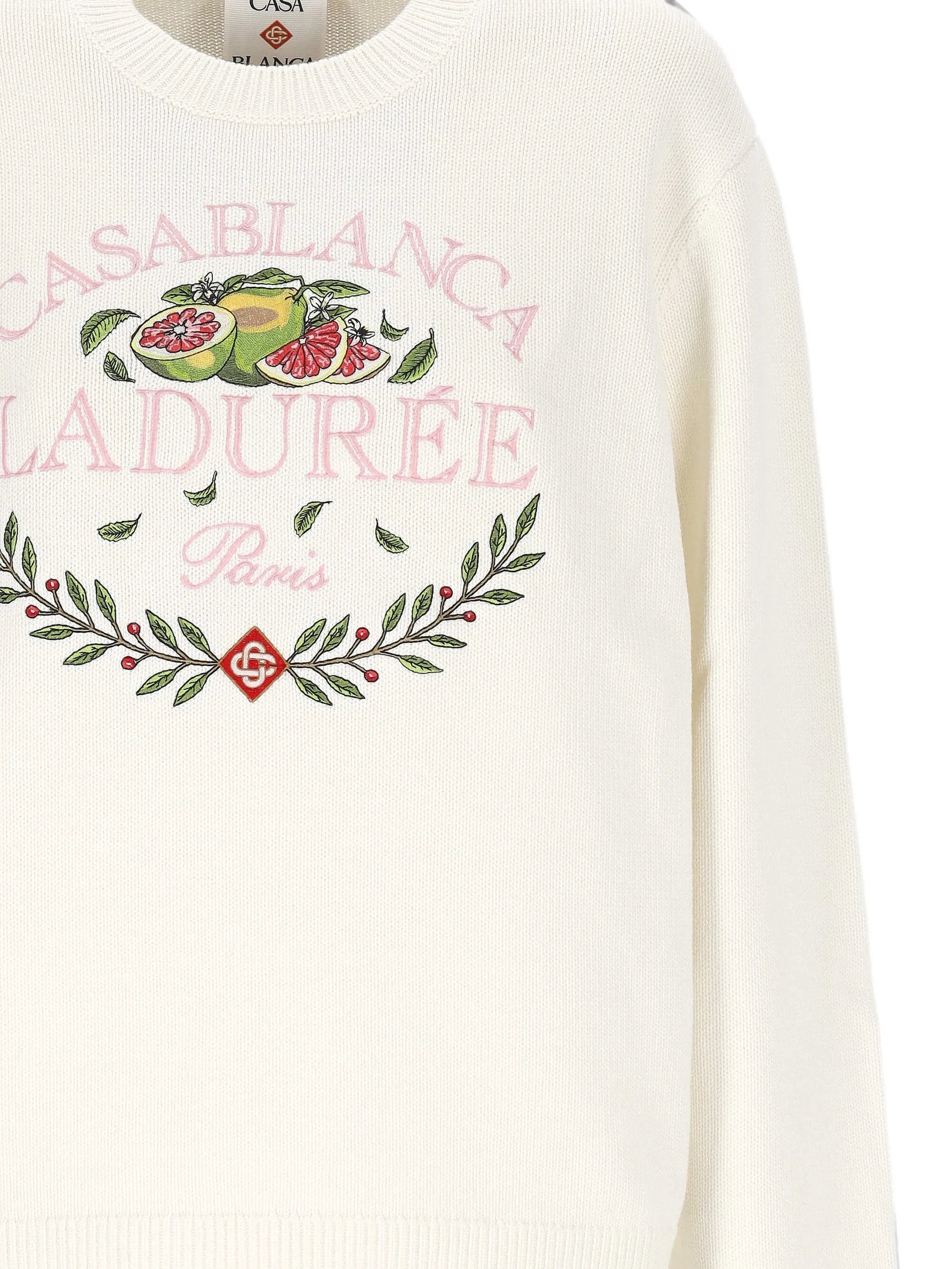 x Laduree crew-neck cotton jumper