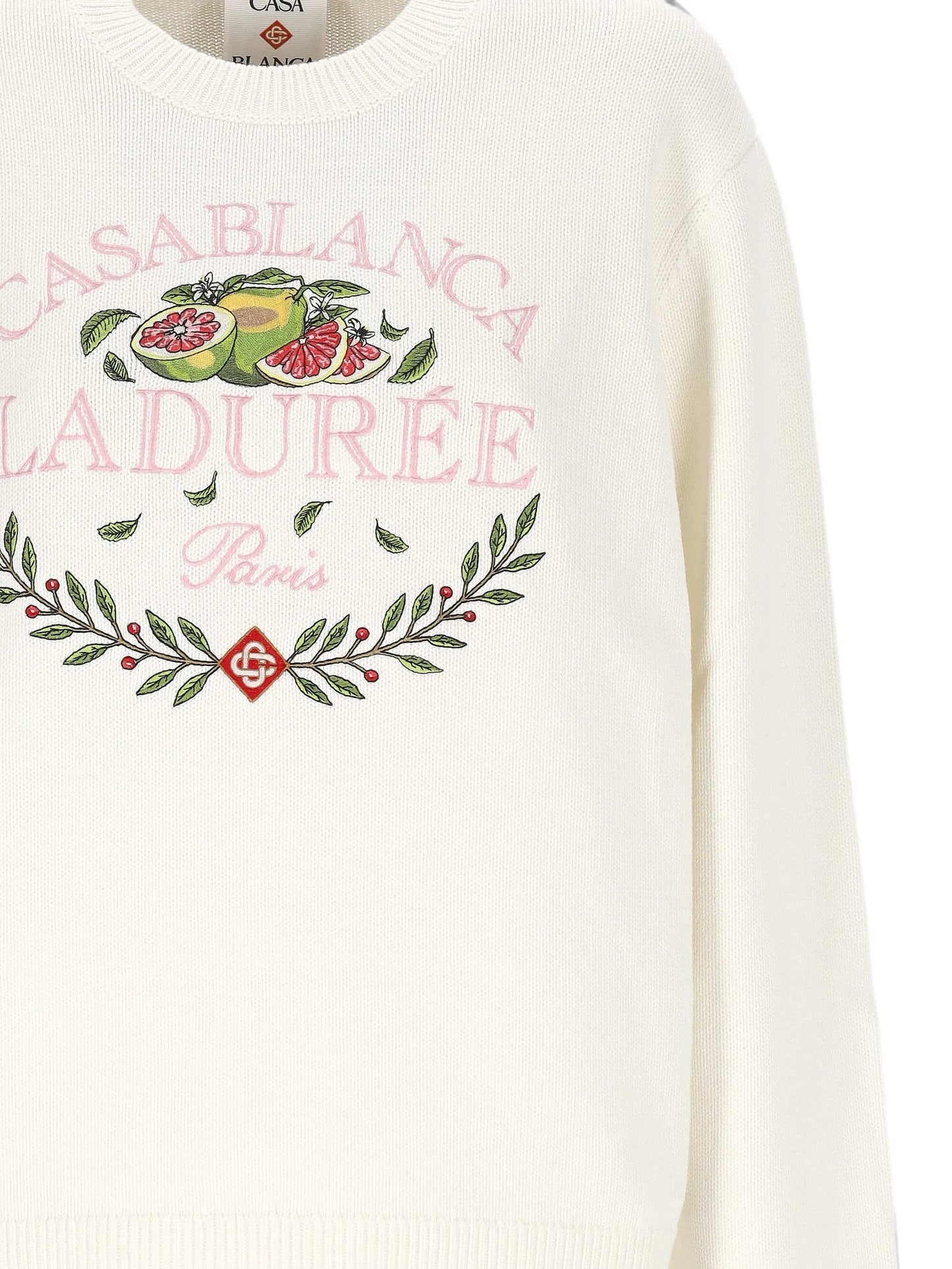 x Laduree crew-neck cotton jumper