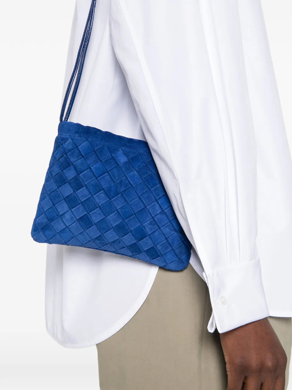 Intrecciato suede mini bag