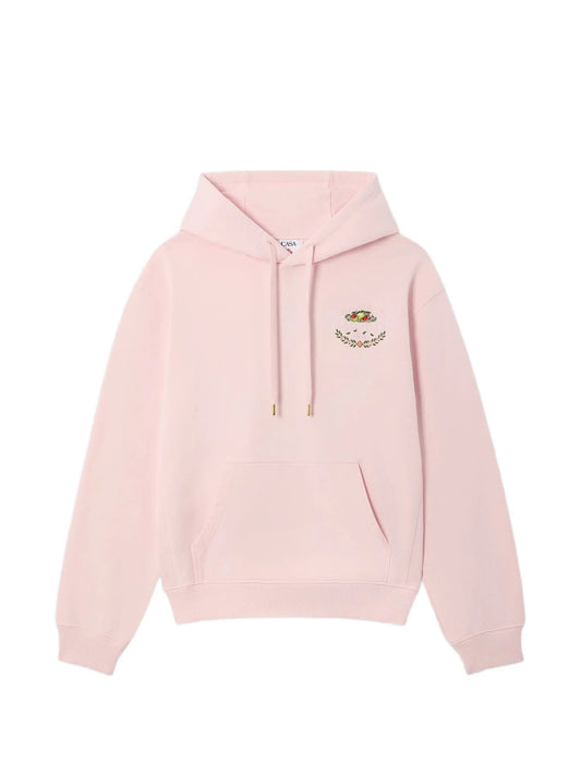 x Pink Laduree logo-embroidered hoodie