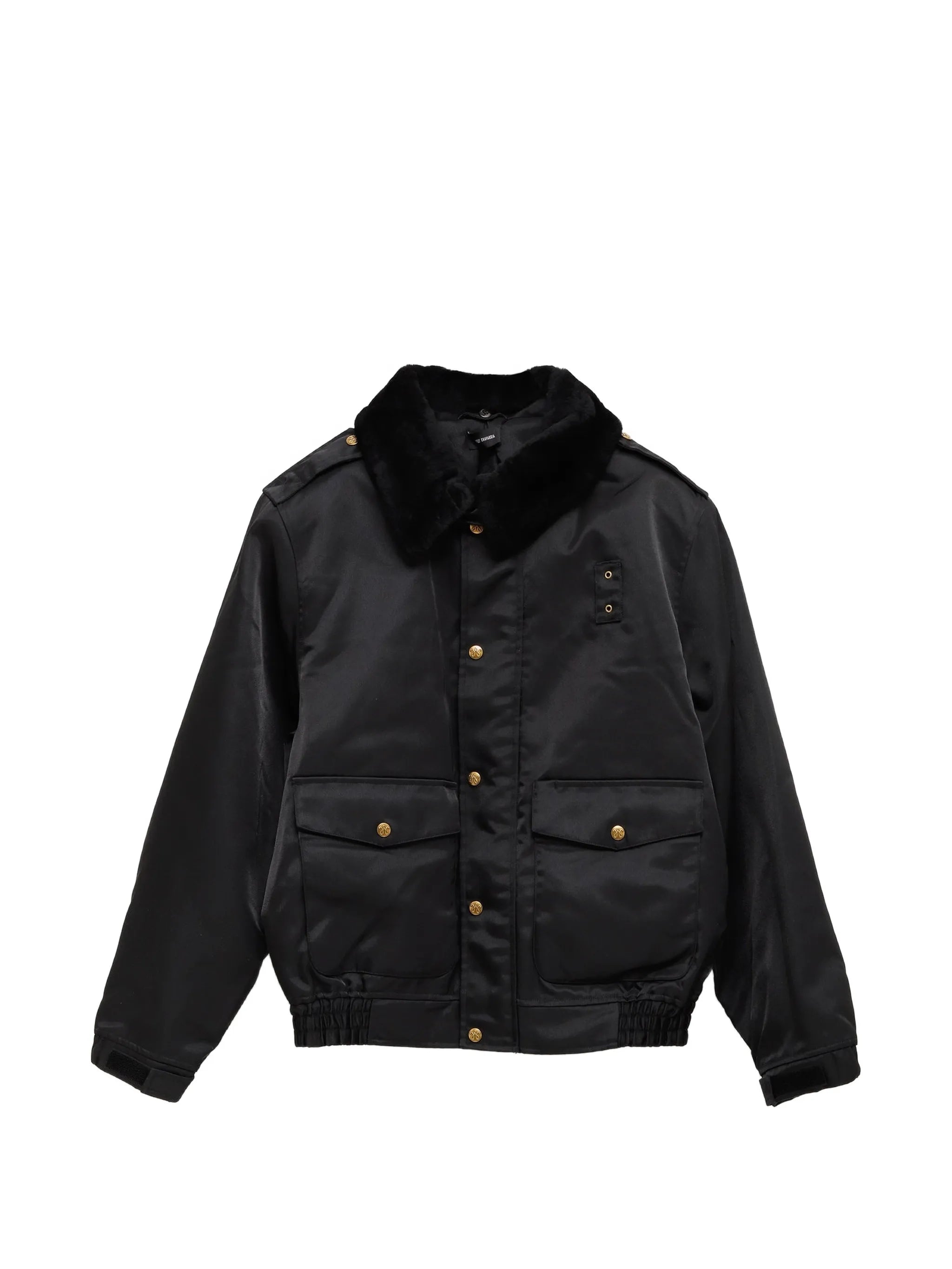 faux-fur collar bomber jacket