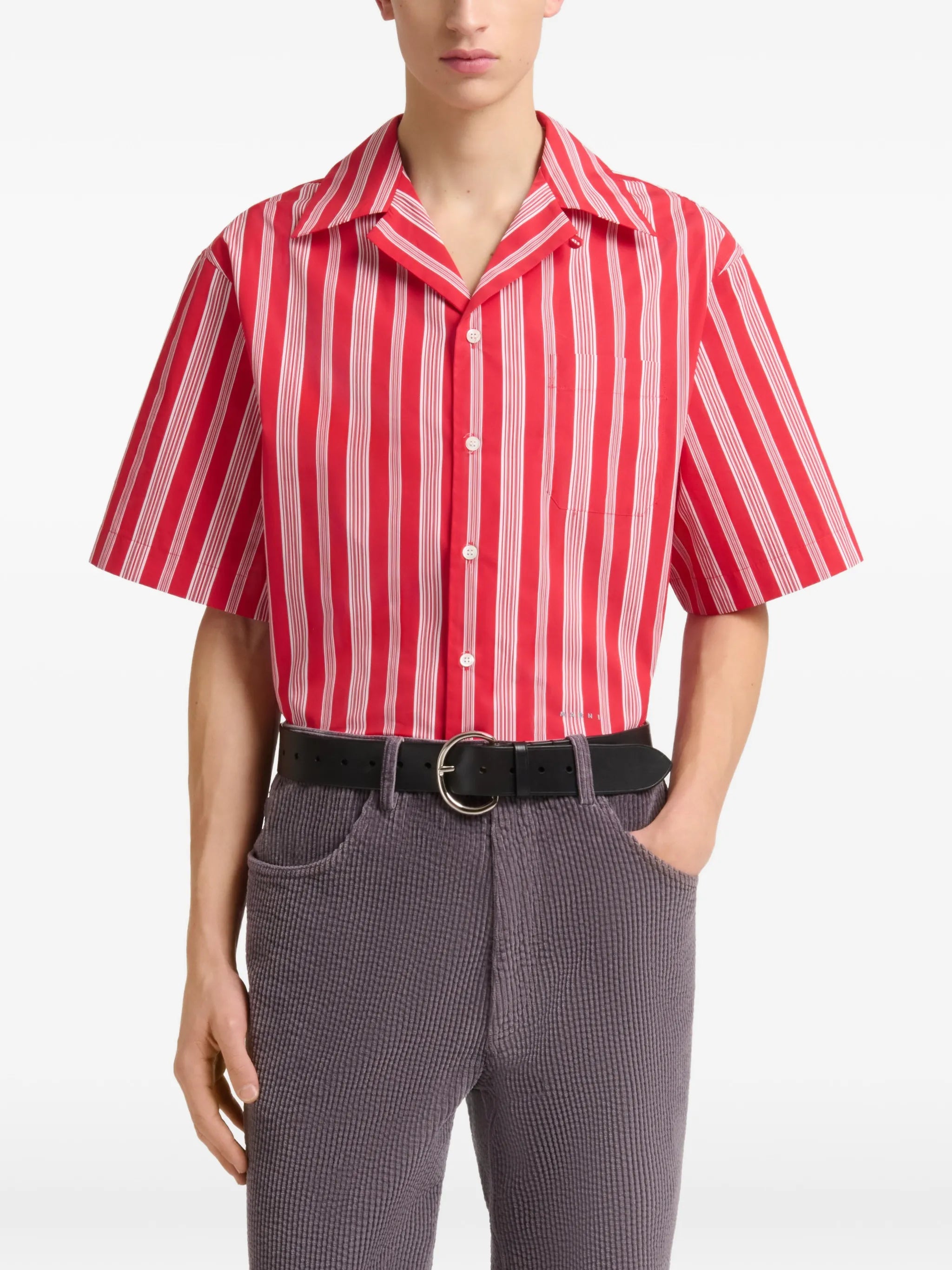 striped poplin shirt