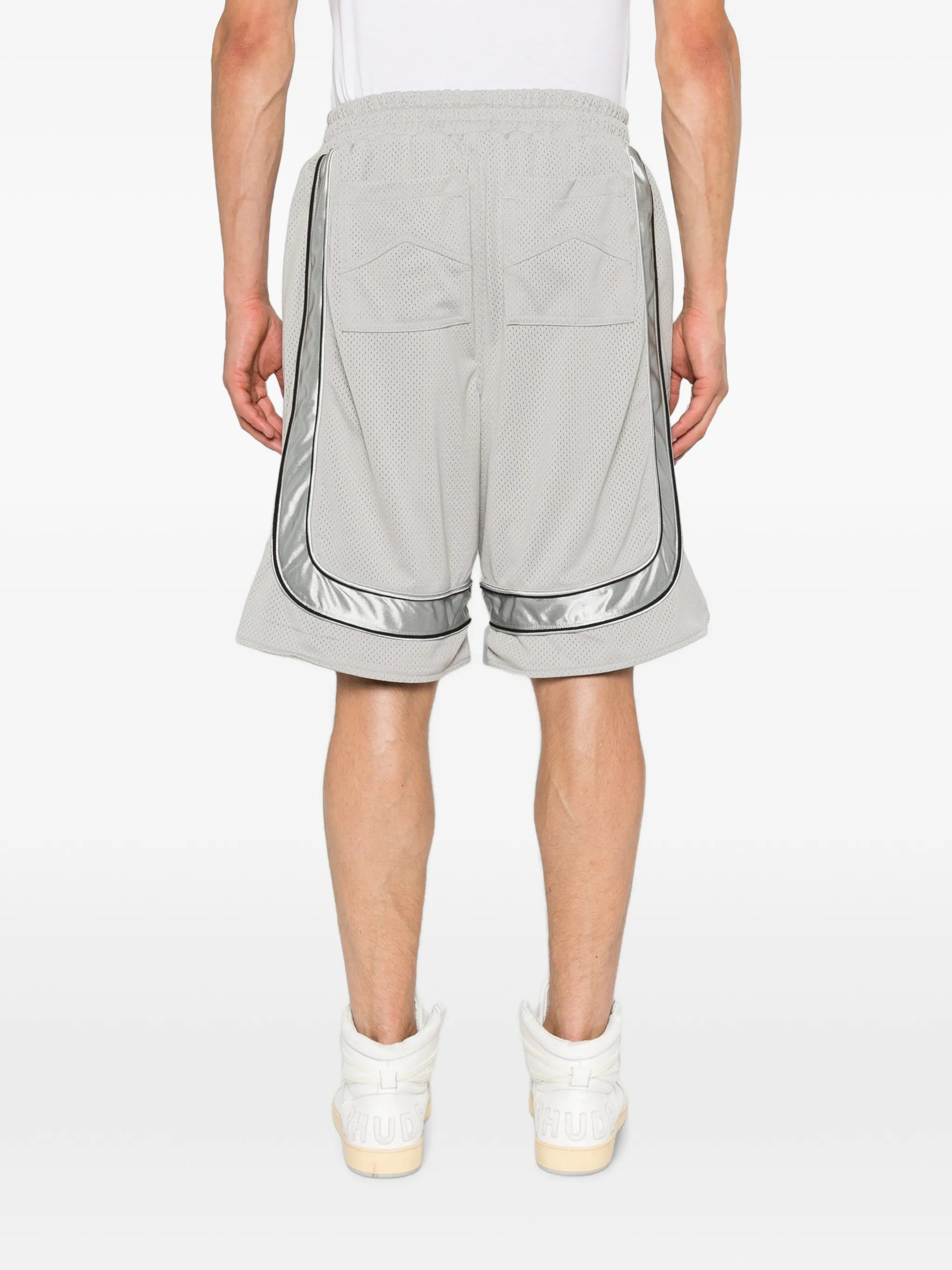 baggy collegiate logo shorts