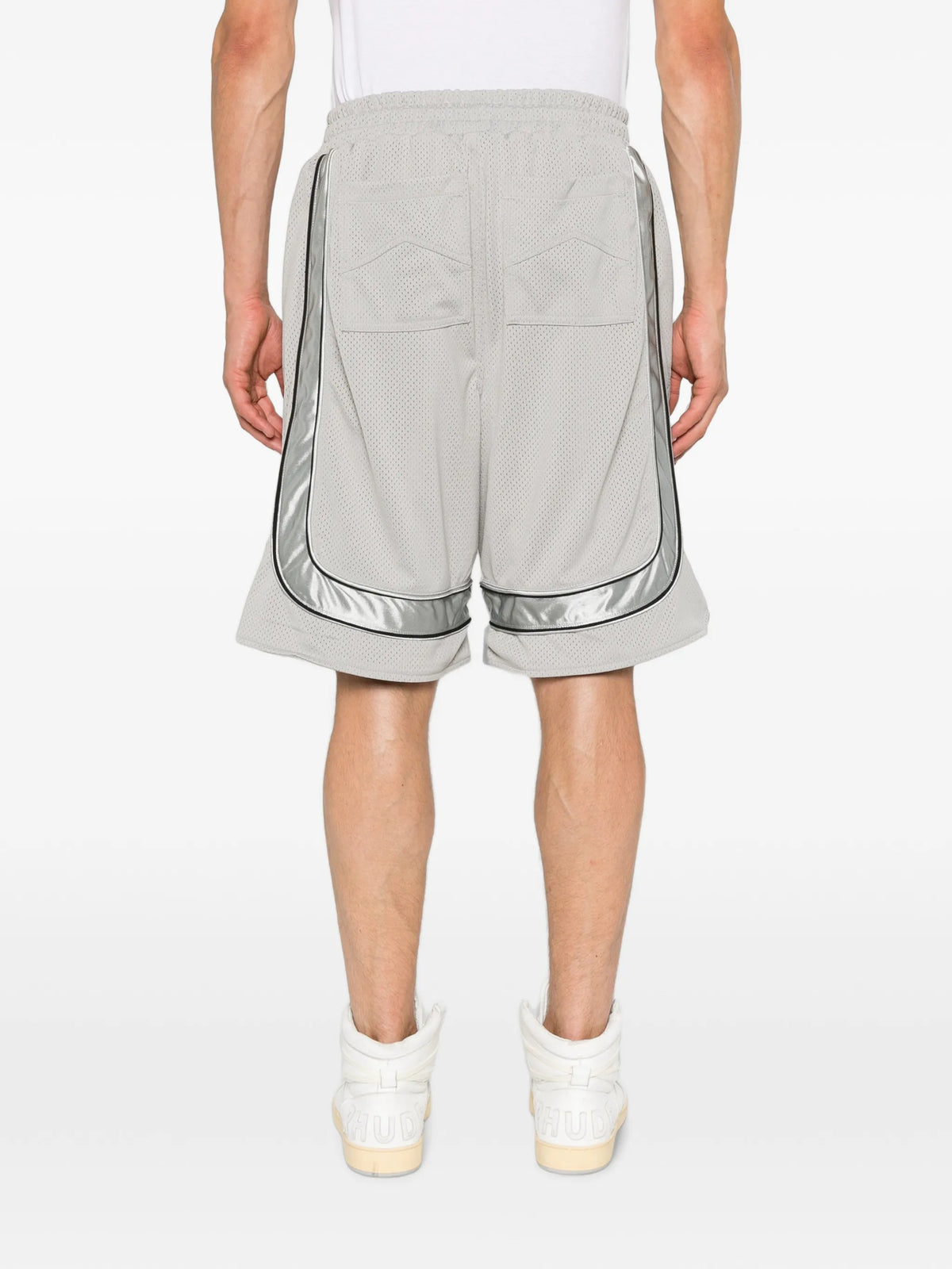 baggy collegiate logo shorts