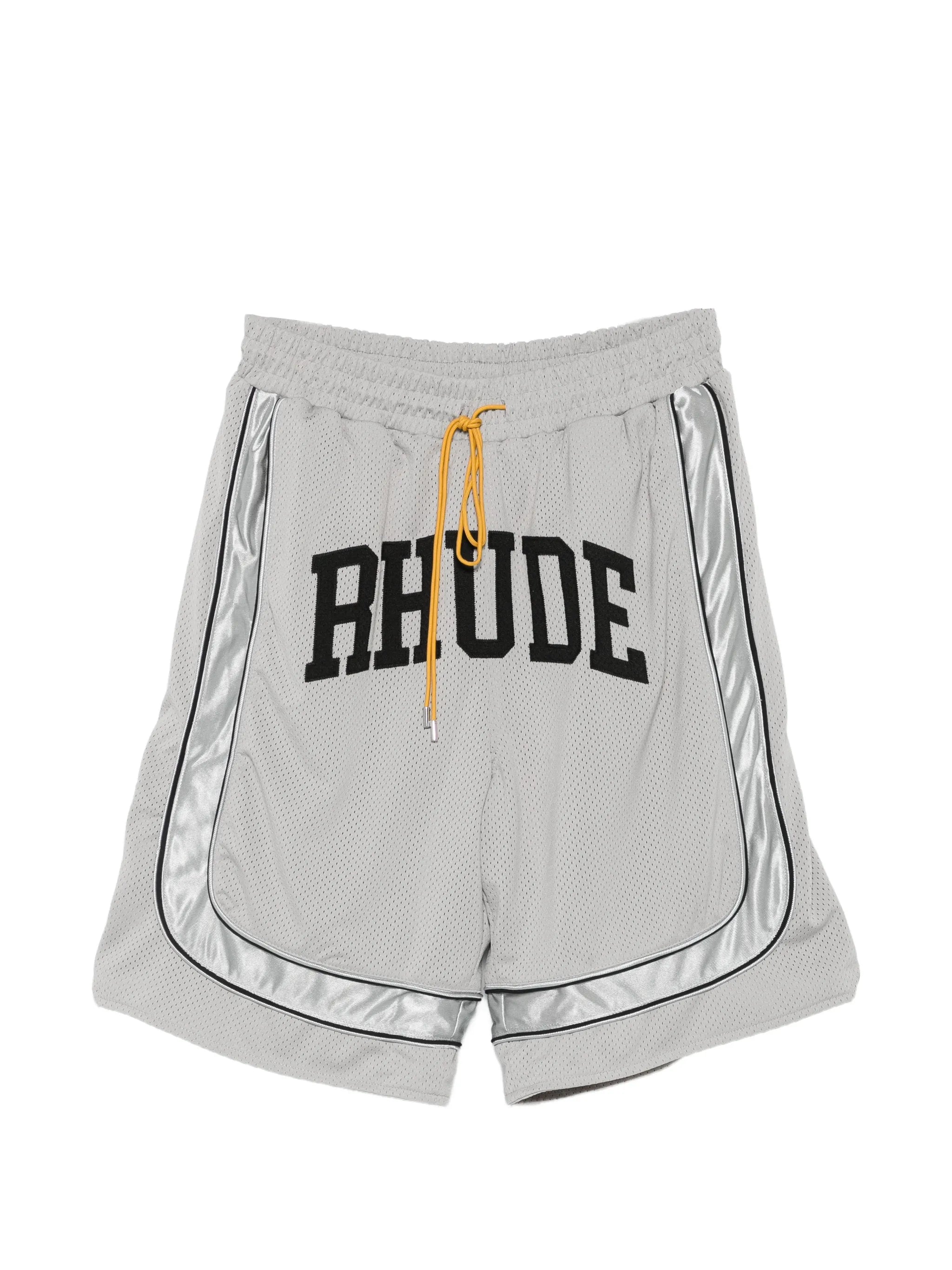 baggy collegiate logo shorts