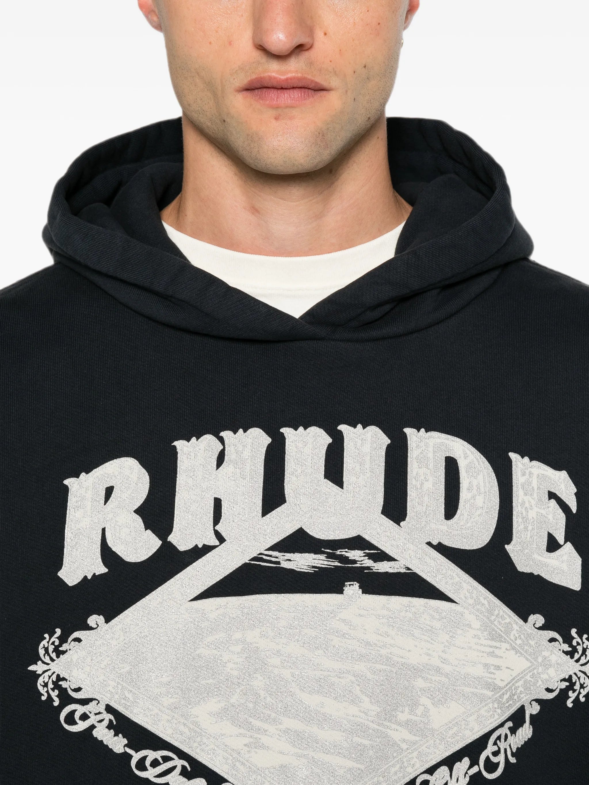 logo-print pouch-pocket hoodie