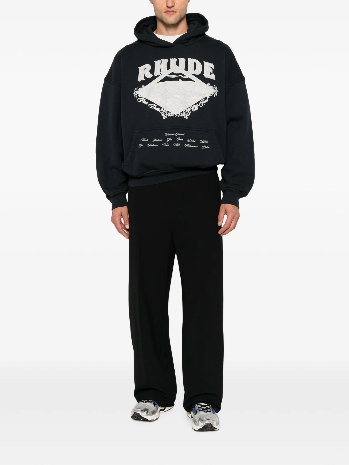 logo-print pouch-pocket hoodie
