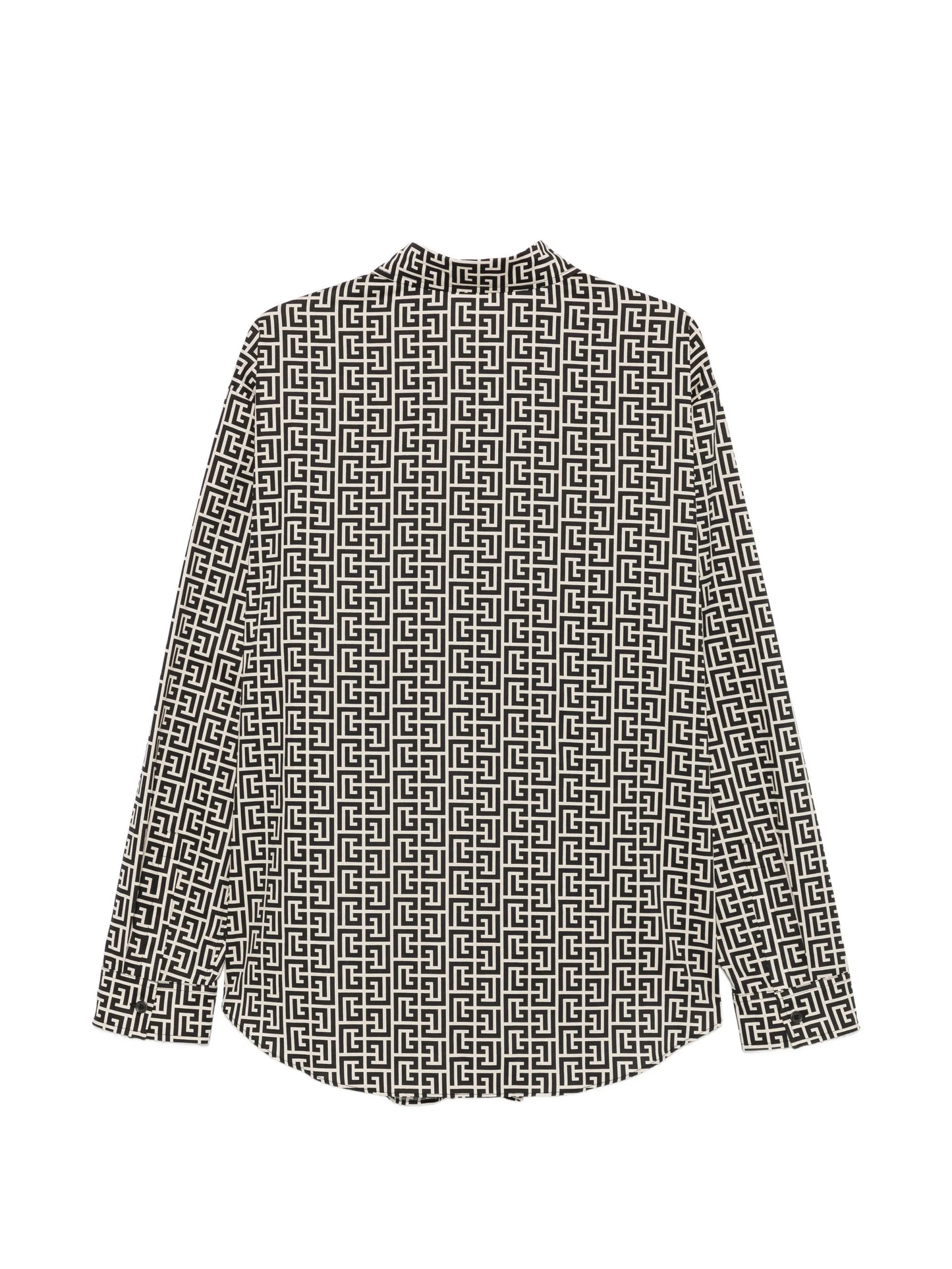 monogram-print button-down shirt