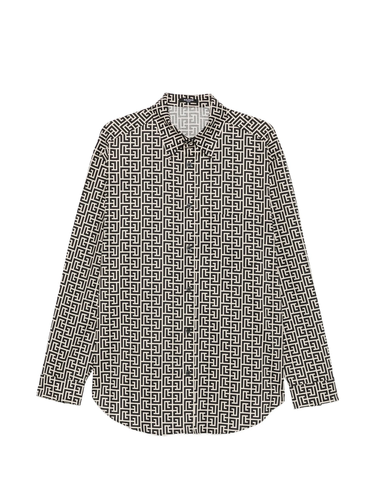 monogram-print button-down shirt