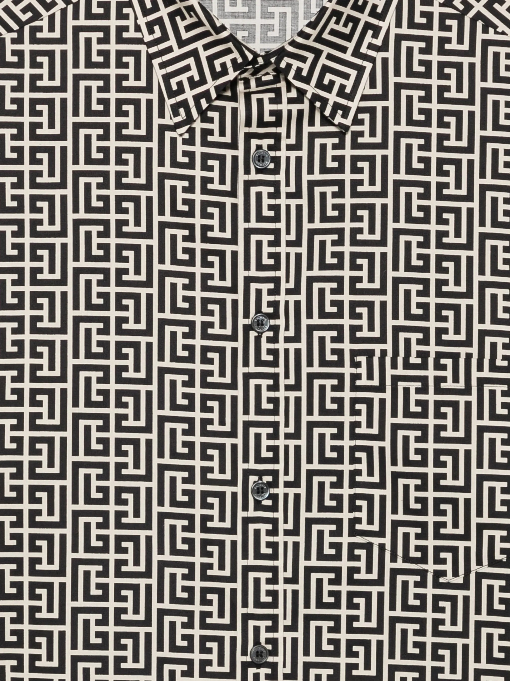 monogram-print button-down shirt