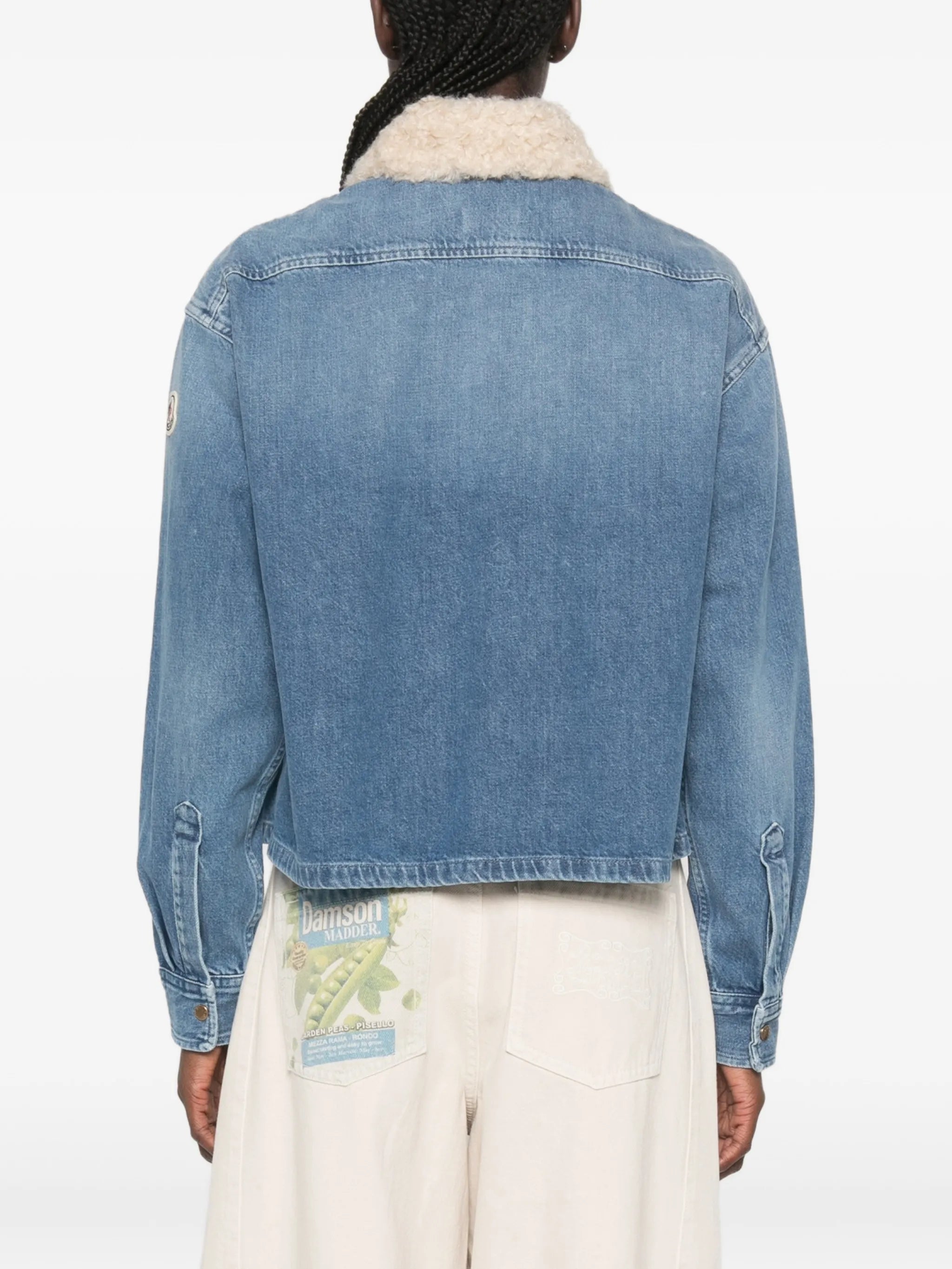 teddy trim denim shirt