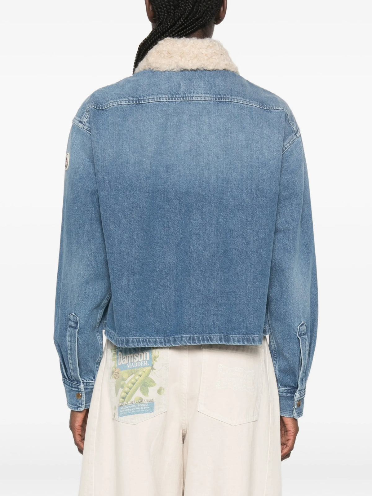 teddy trim denim shirt