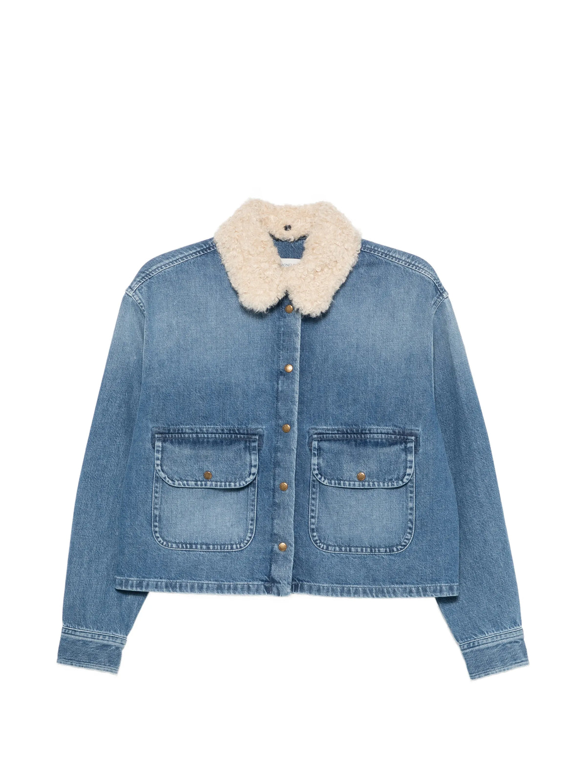 teddy trim denim shirt