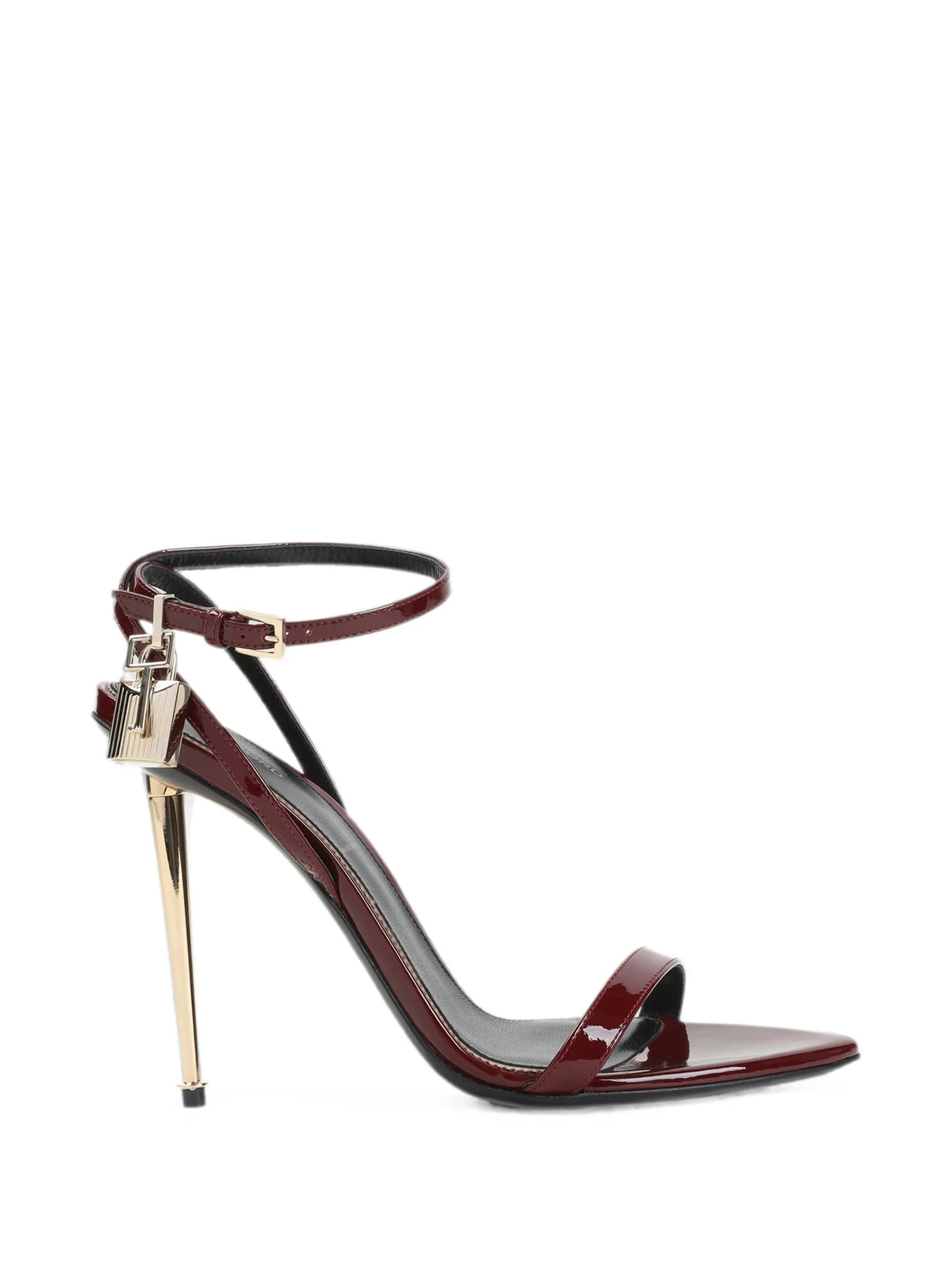 patent leather Padlock Pointy Naked sandal