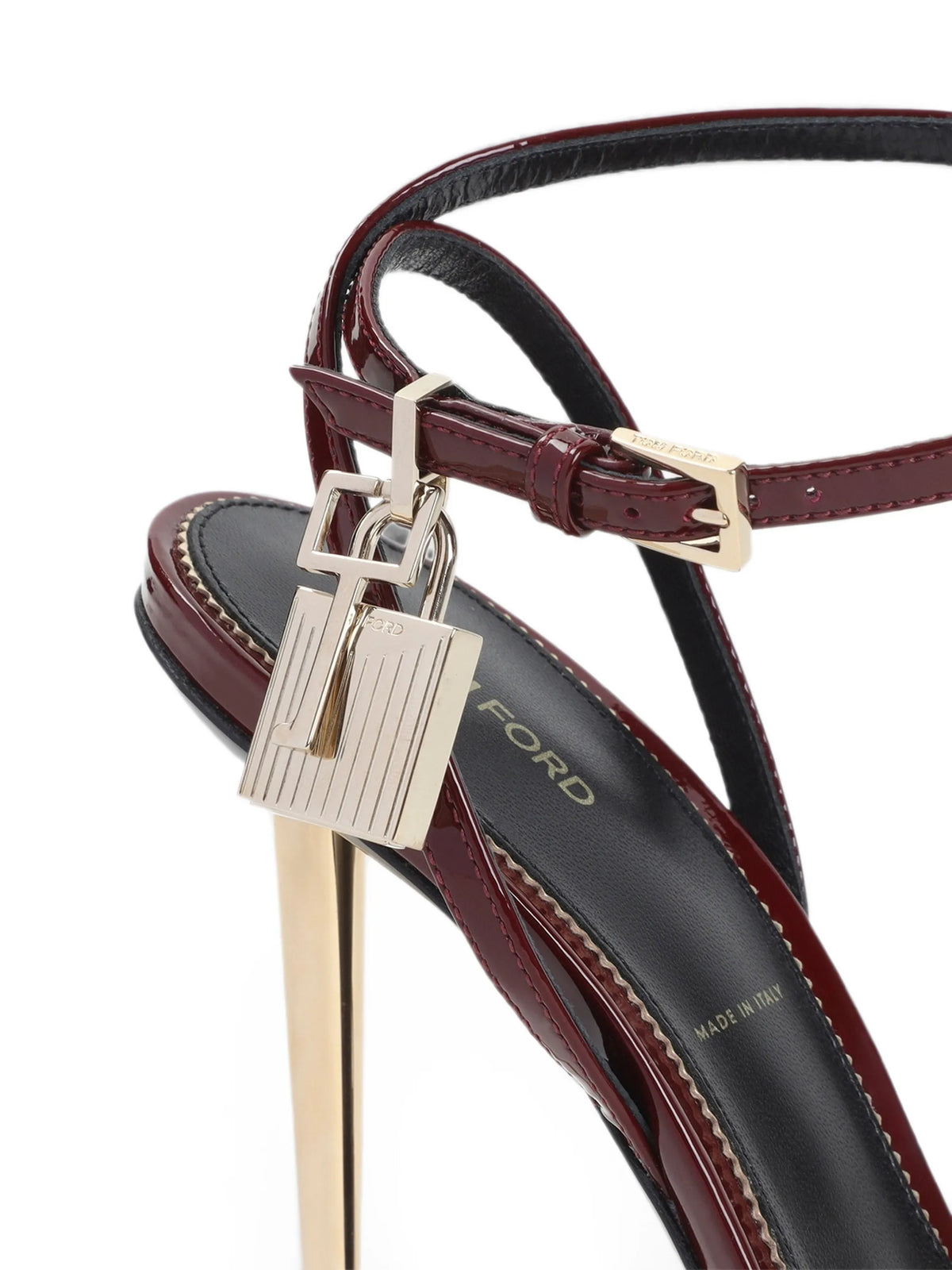 patent leather Padlock Pointy Naked sandal