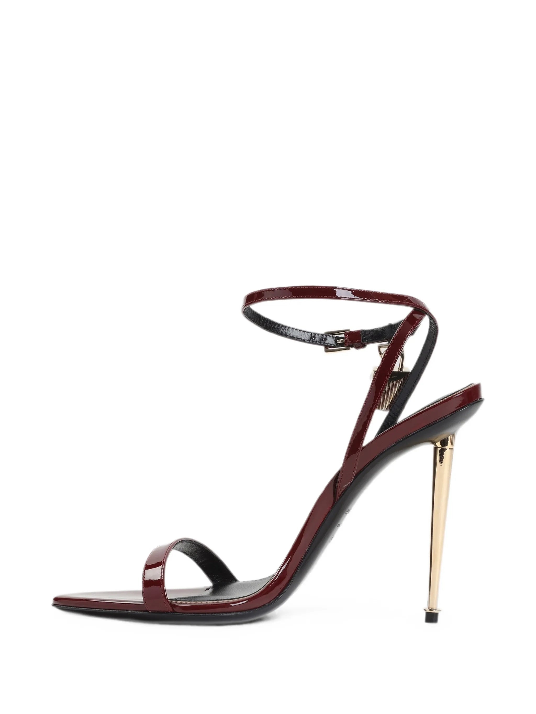 patent leather Padlock Pointy Naked sandal