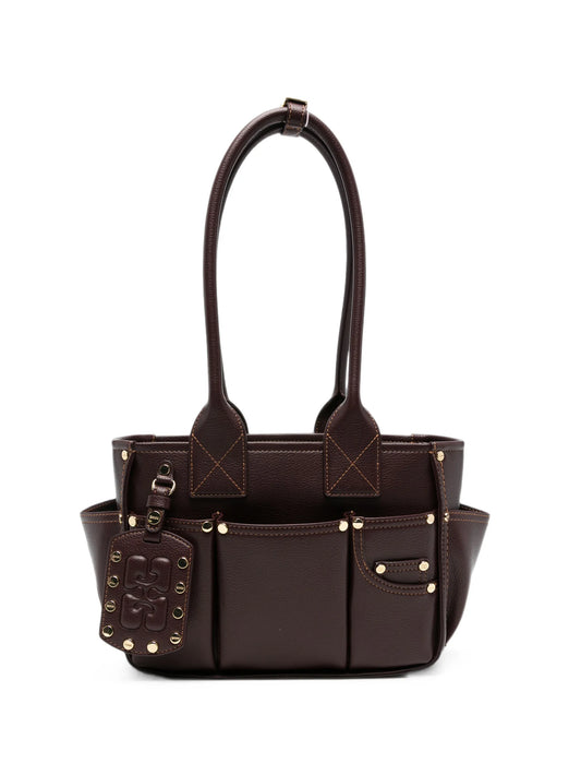 Posy studded leather shoulder bag