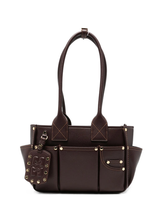 Posy studded leather shoulder bag