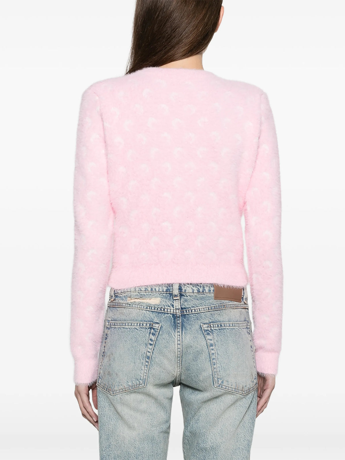 fluffy Moon jacquard knit long sleeves cardigan