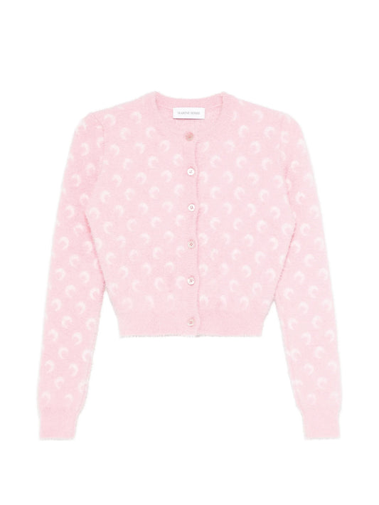 fluffy Moon jacquard knit long sleeves cardigan