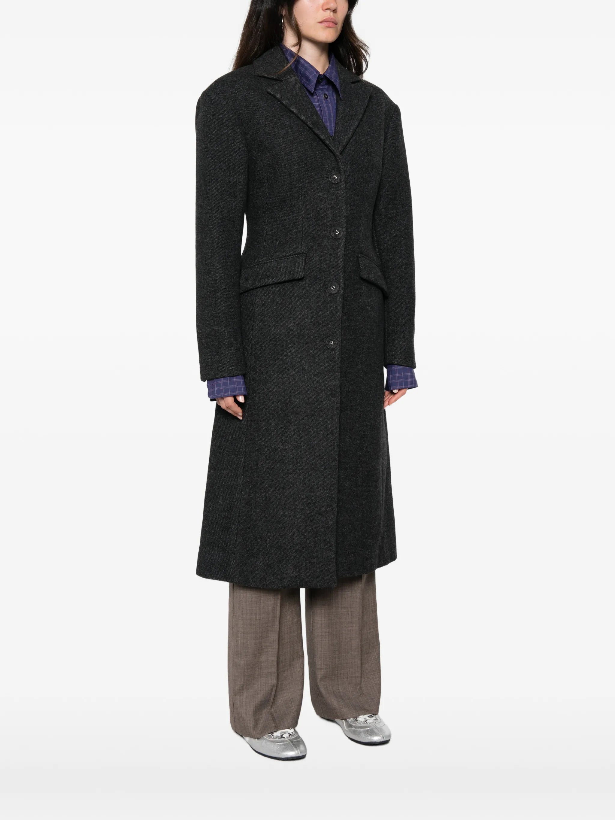 single-breasted wool coat